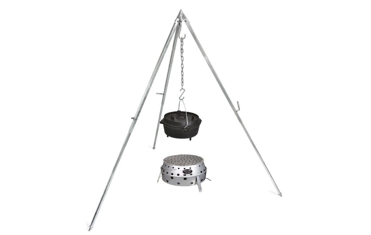 Petromax Schwenkgrill Petromax Feuerschale Atago Set inkl. Dreibein, Standfest