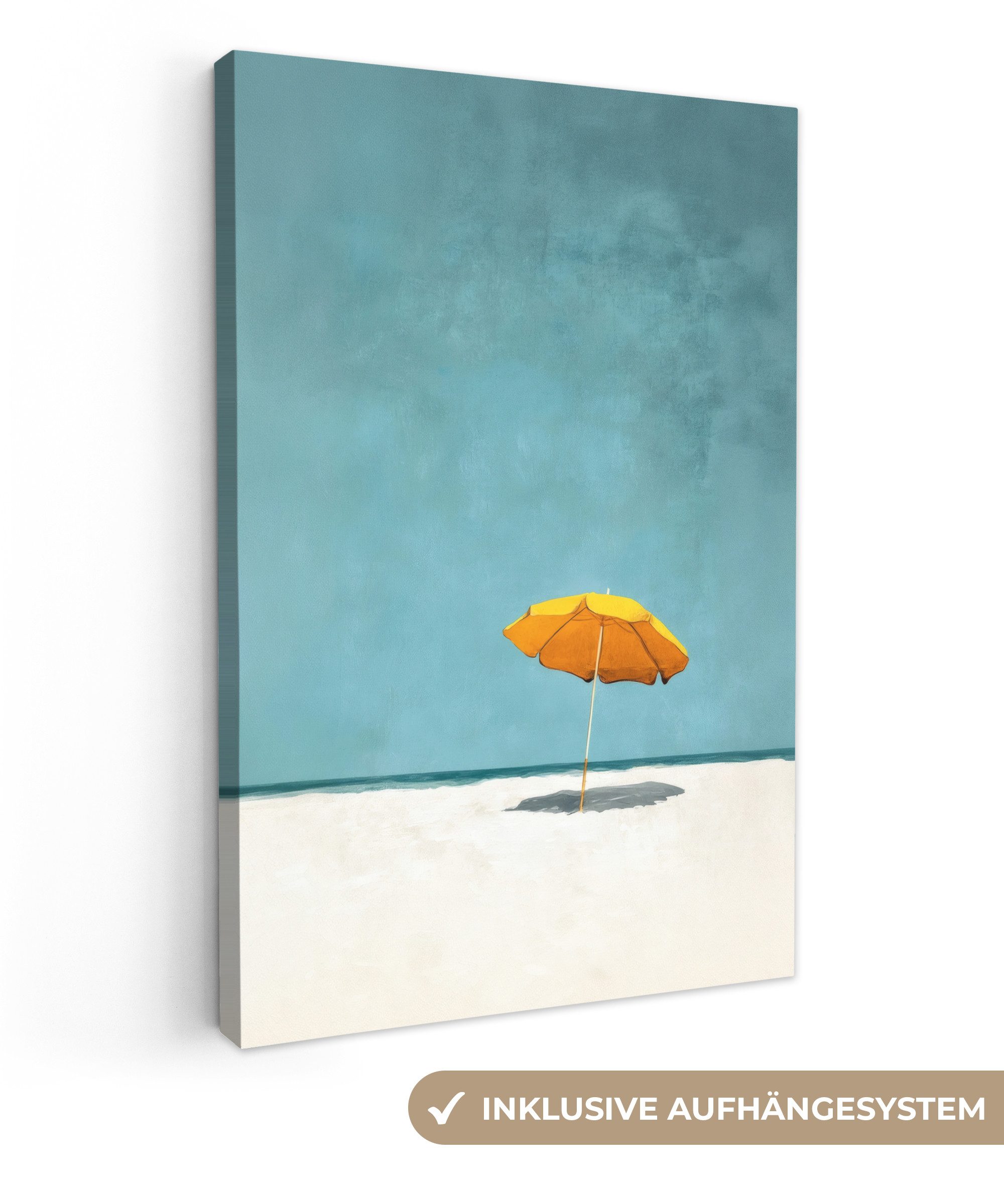 OneMillionCanvasses® Leinwandbild Sonnenschirm - Gelb - günstig online kaufen