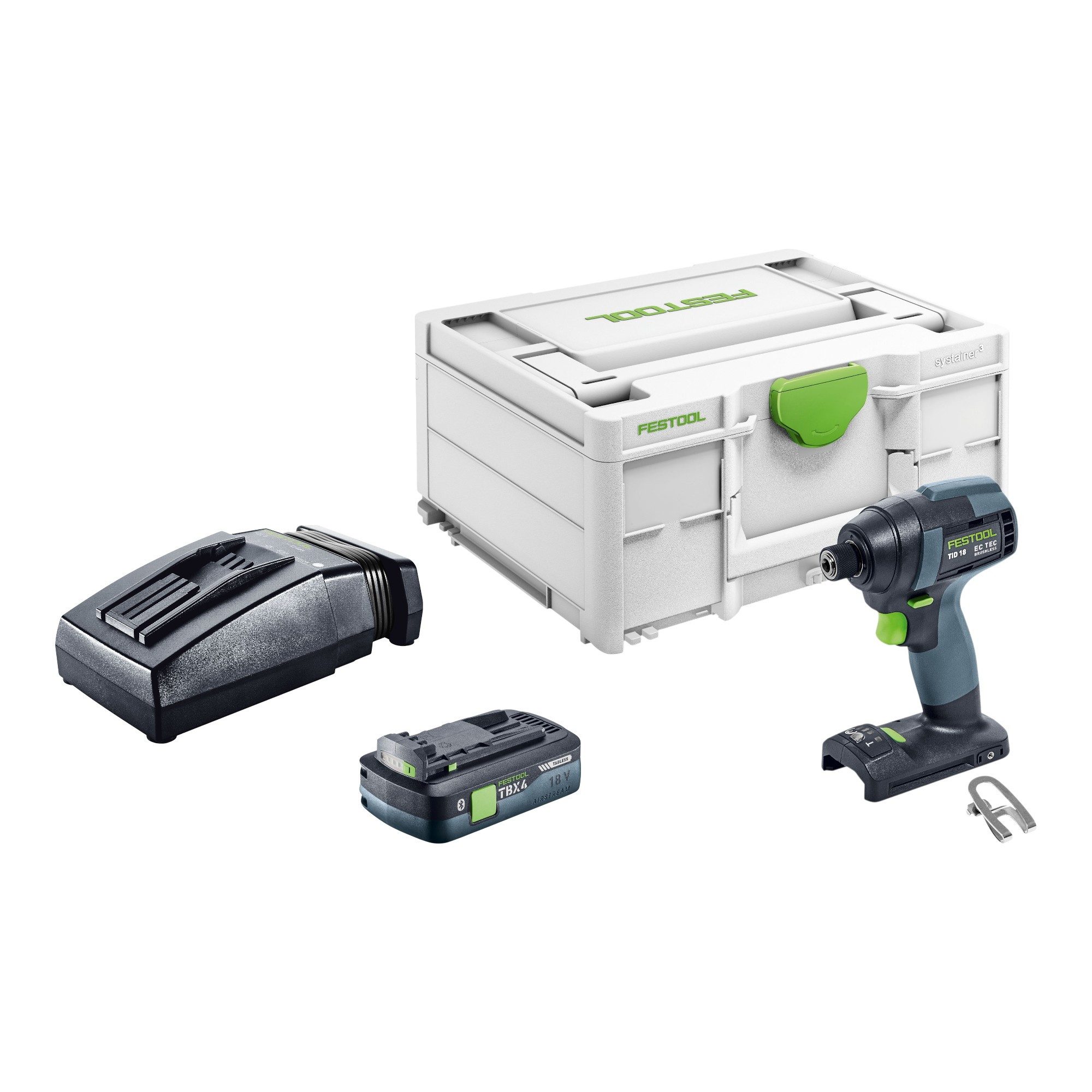 FESTOOL Akku-Schlagschrauber TID 18-Basic 18 V 180 Nm 1/4" + 1x Akku 4,0 Ah + Ladegerät + Systainer