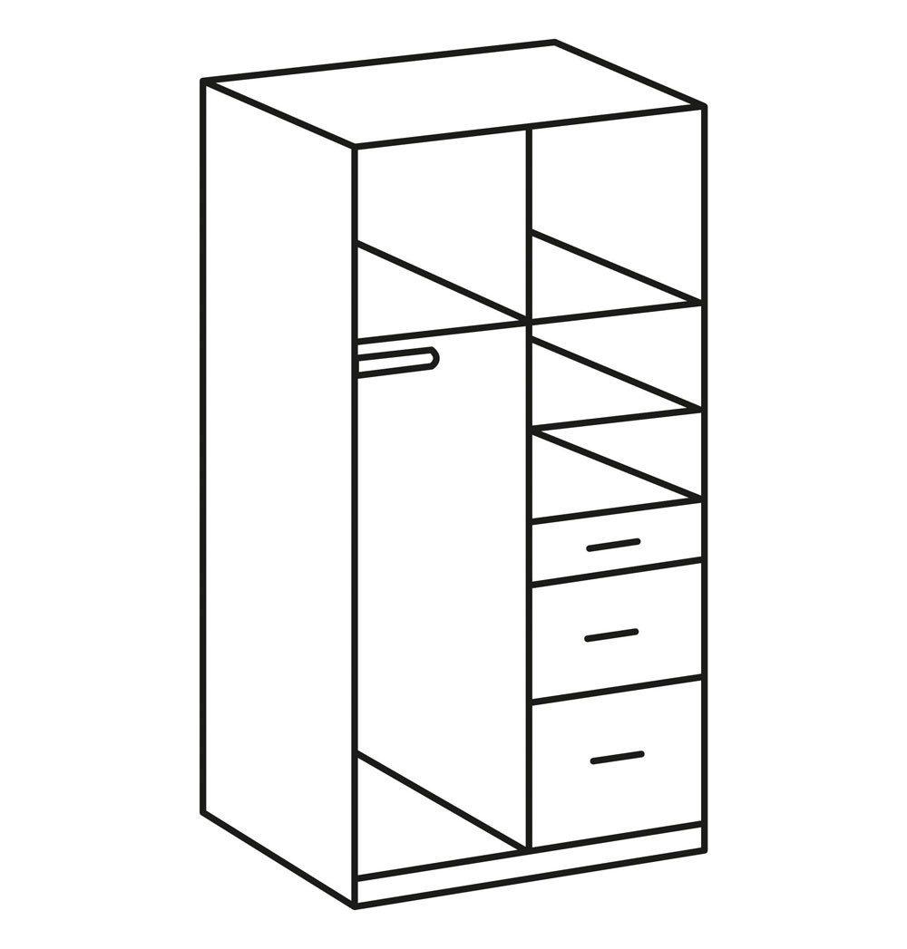 Wimex Drehtürenschrank Click (mit Holztüren, Schubladen, günstig online kaufen