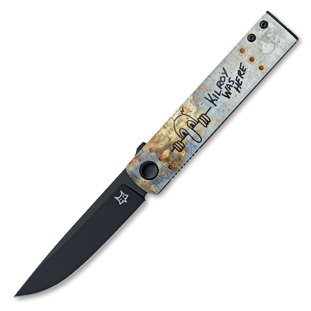 Taschenmesser Chnops UV Becut Aluminum Taschenmesser - Kilroy Kult-Strichmännchen, (1 St), knalliges Motiv schwarze Klinge Aluminiumgriff