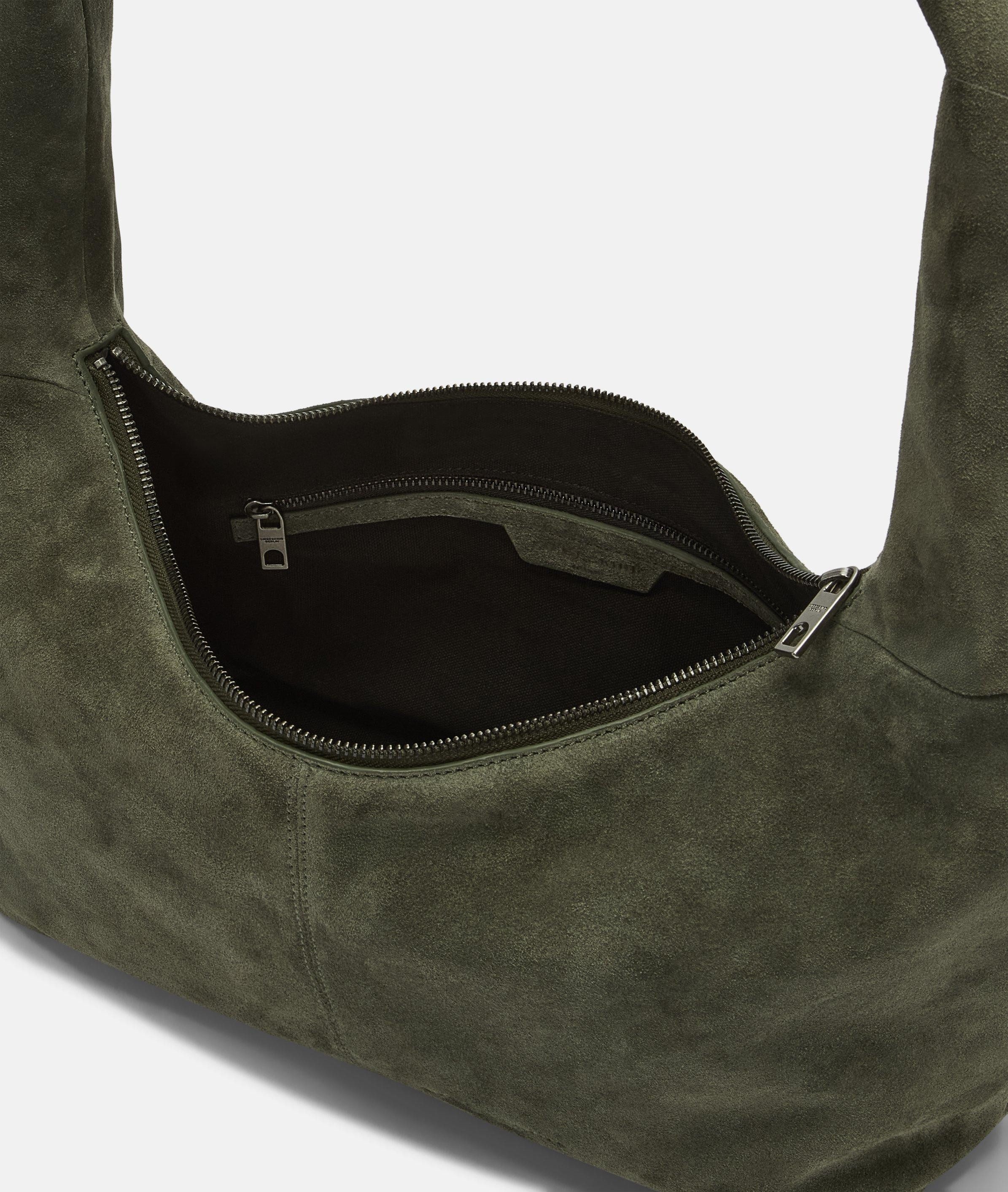 Liebeskind Berlin Schultertasche Hobo, Geräumige Tasche aus weichem Veloursleder