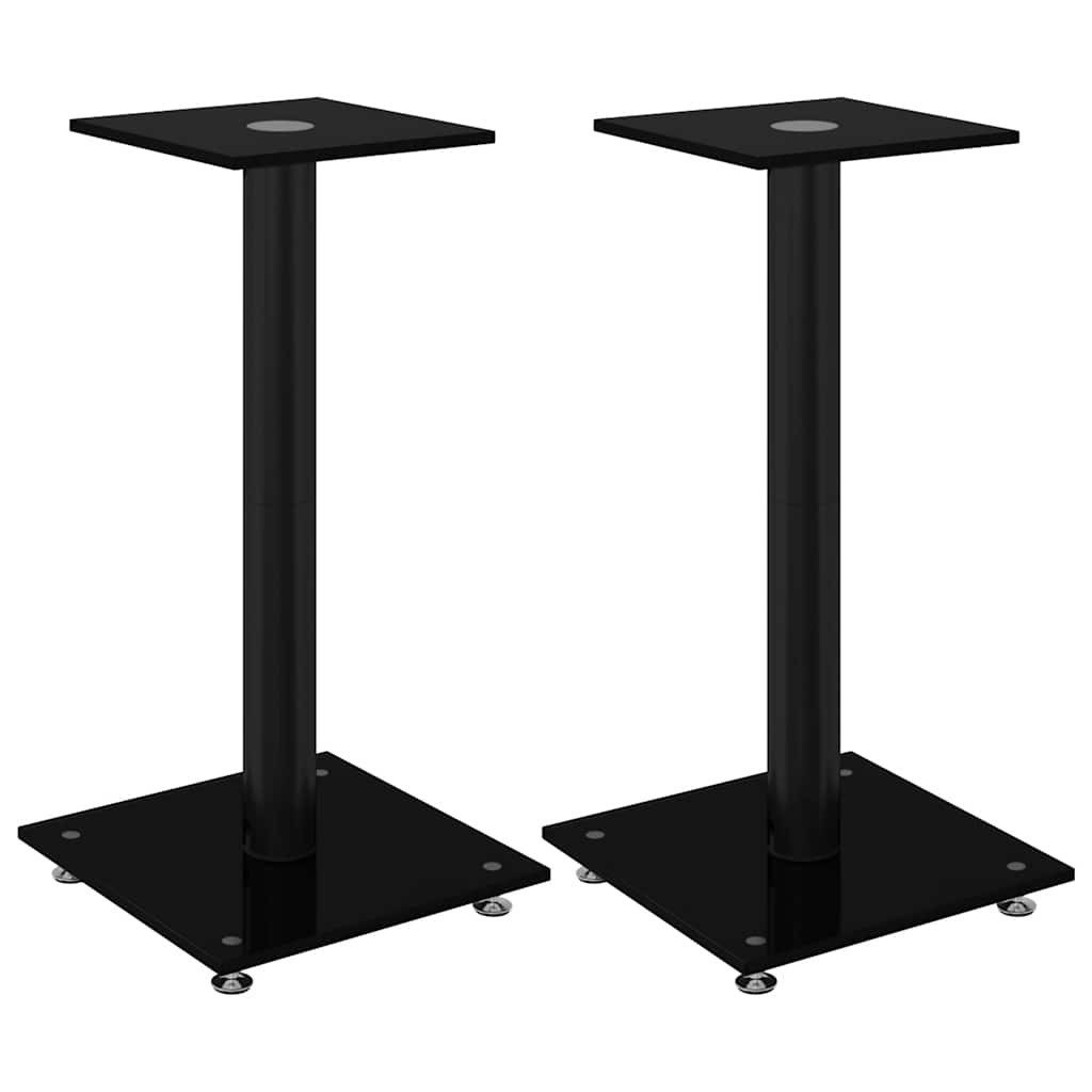 vidaXL Lautsprecherständer Lautsprecher-Ständer 2 Stk. Schwarz Hartglas 1 Säule