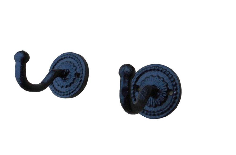 Deko-Impression Garderobenhaken Stabile, gusseiserne Wandhaken 2er Set Haken Wandgarderobe schwarz (2 St)