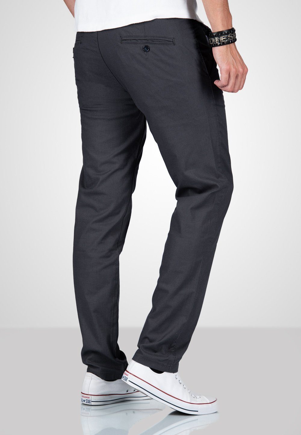 Alessandro Salvarini Chinohose Herren Hose kariert – Regular Fit Baumwollhose Karierte Chino Hose mit Stretchkomfort