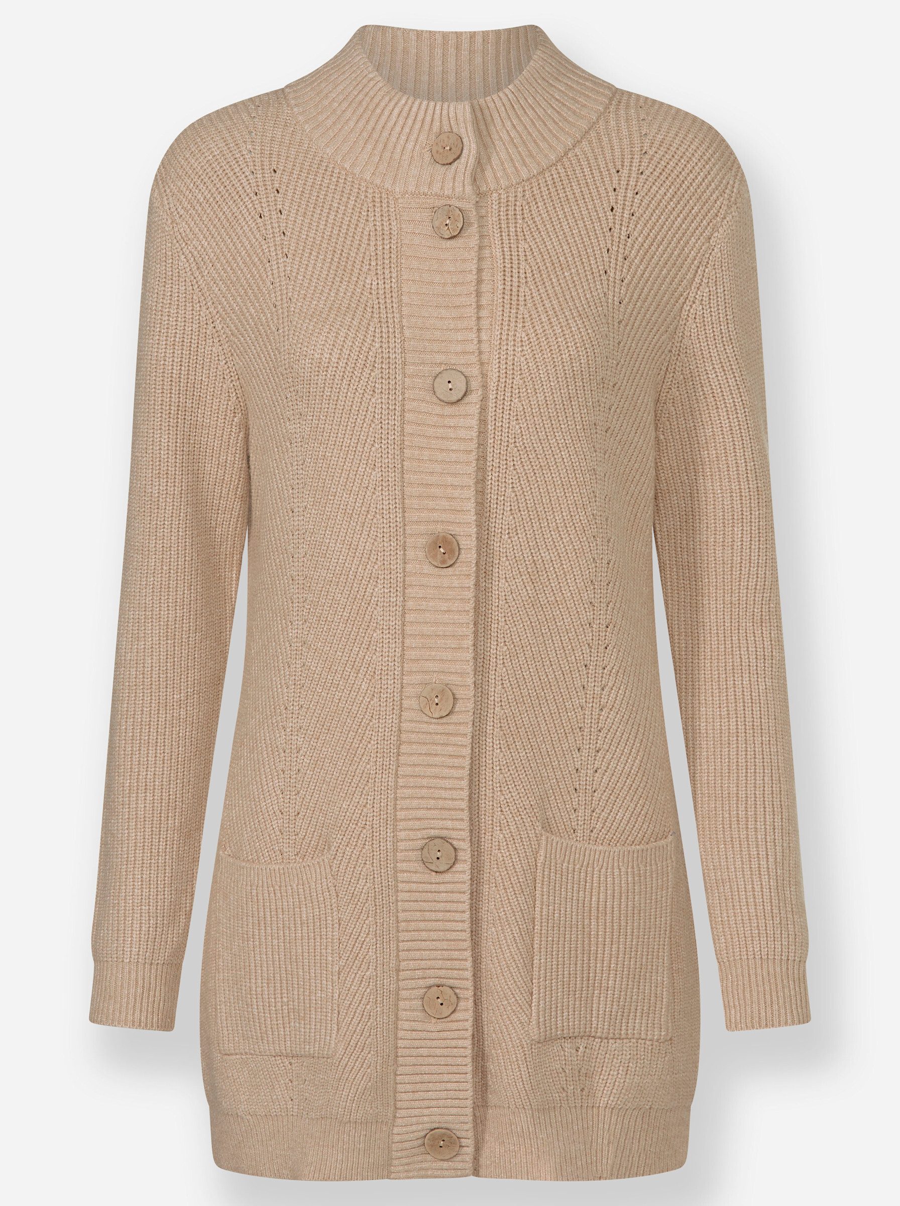 Strickjacke Ajour-Strickjacke Langarm Ajour