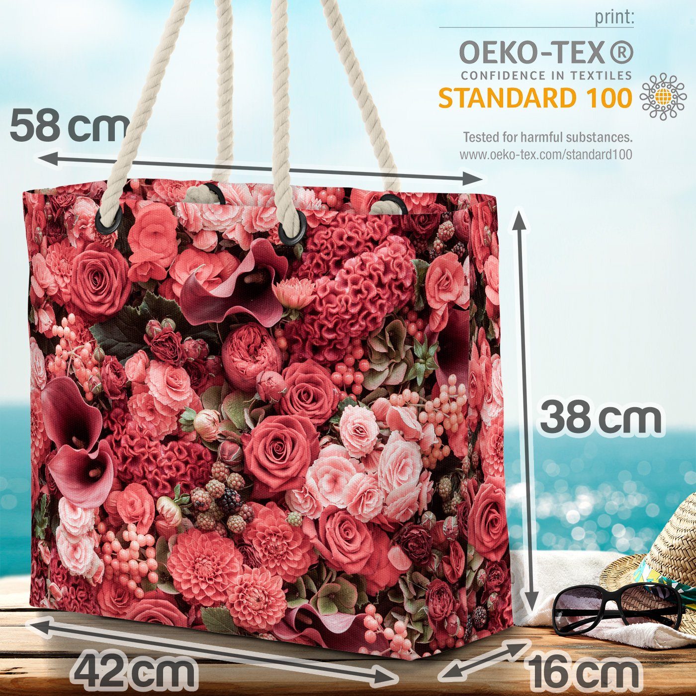 (1-tlg), Hochzeit Blumenstrauss Strandtasche rosé rot Heirat blume hintergrund foto VOID Blumen
