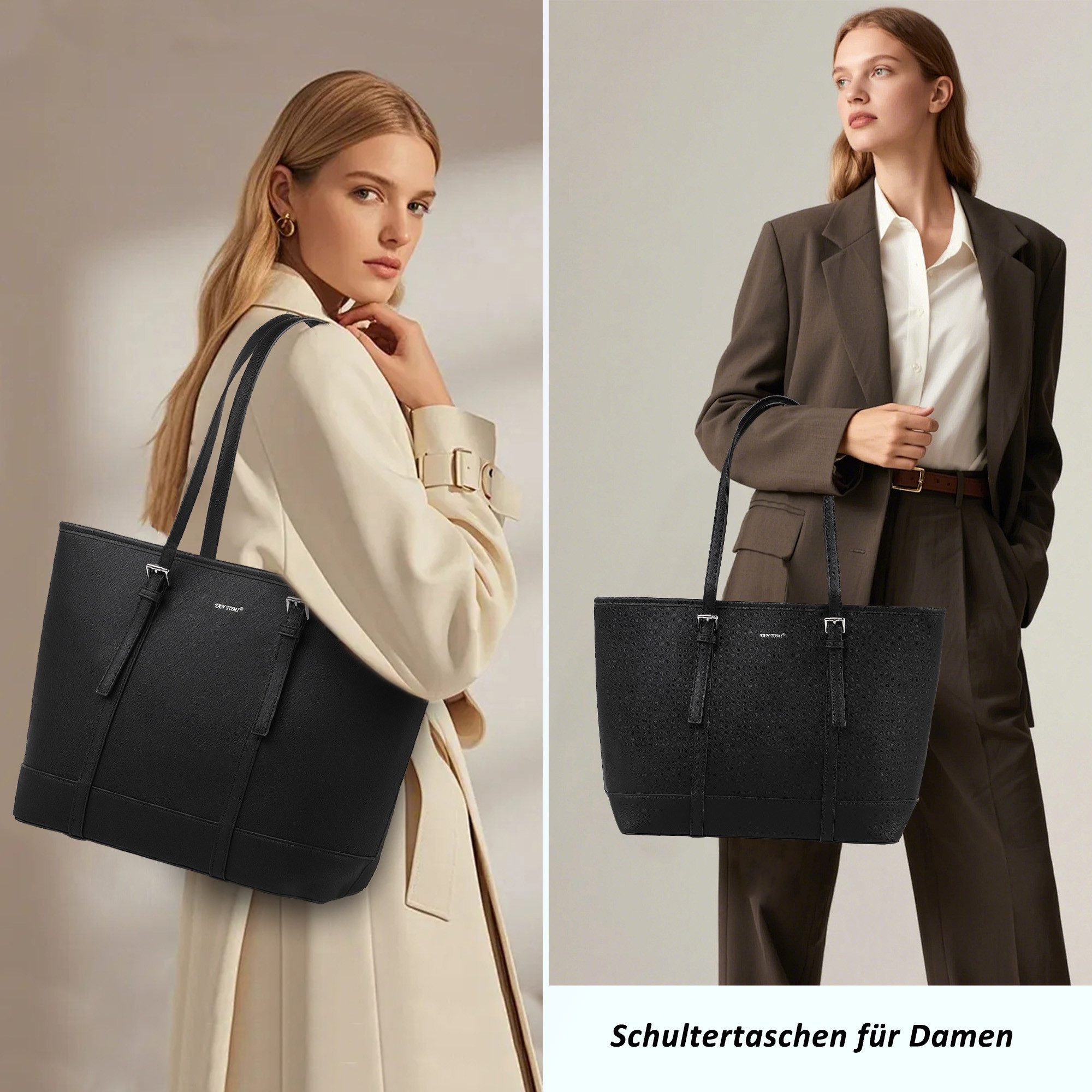 TAN.TOMI Shopper Damen Handtasche Aktentasche Große Businesstasche Elegante, 10,5 Zoll Schlüsselring Mit 3 Fächern Umhängetasch Bürotasche