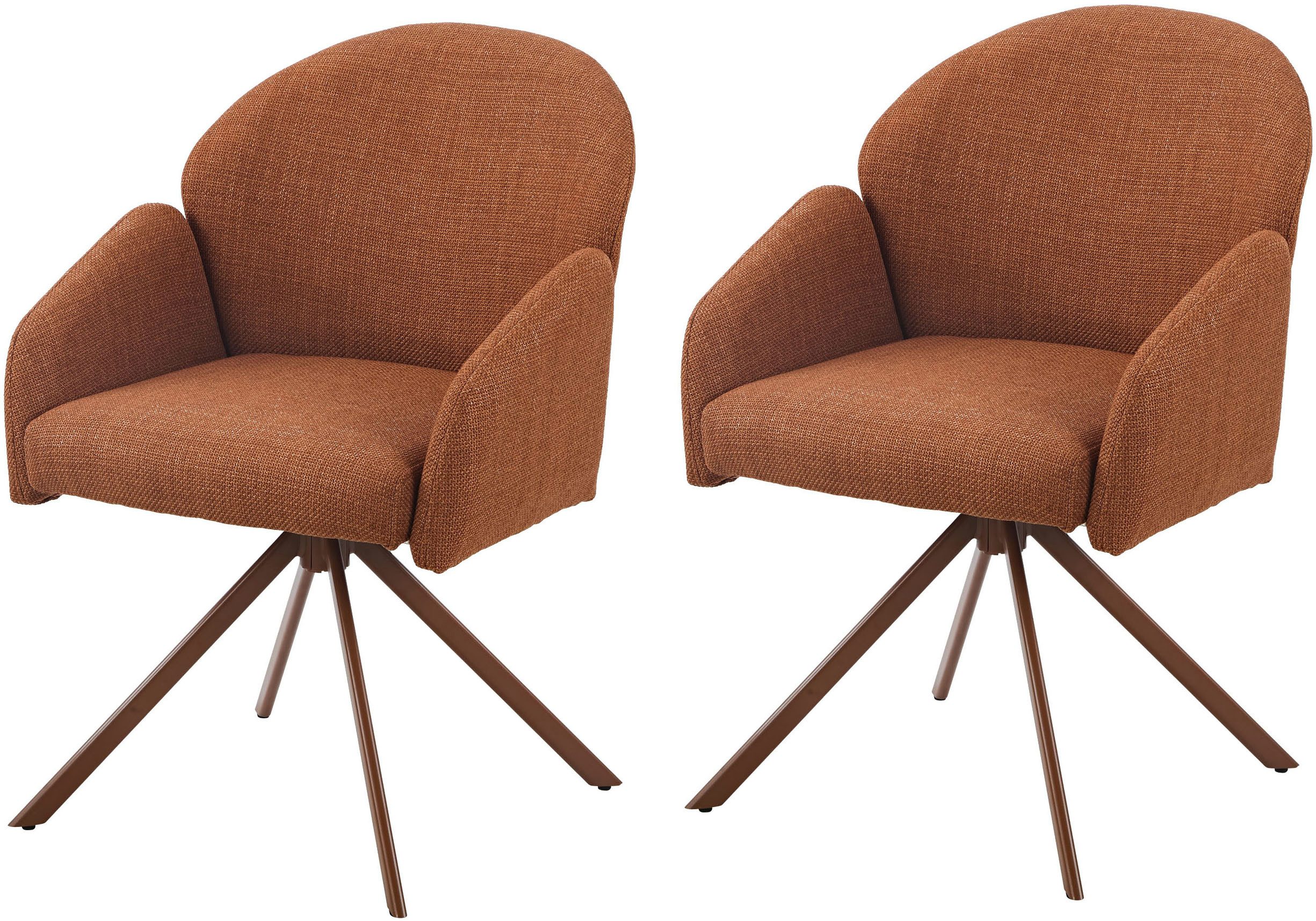 HELA Armlehnstuhl HOLLY (Set, 2 St), 360° drehbar, Armlehnen, Gestell angepasst, Swing Back Komfortrücken