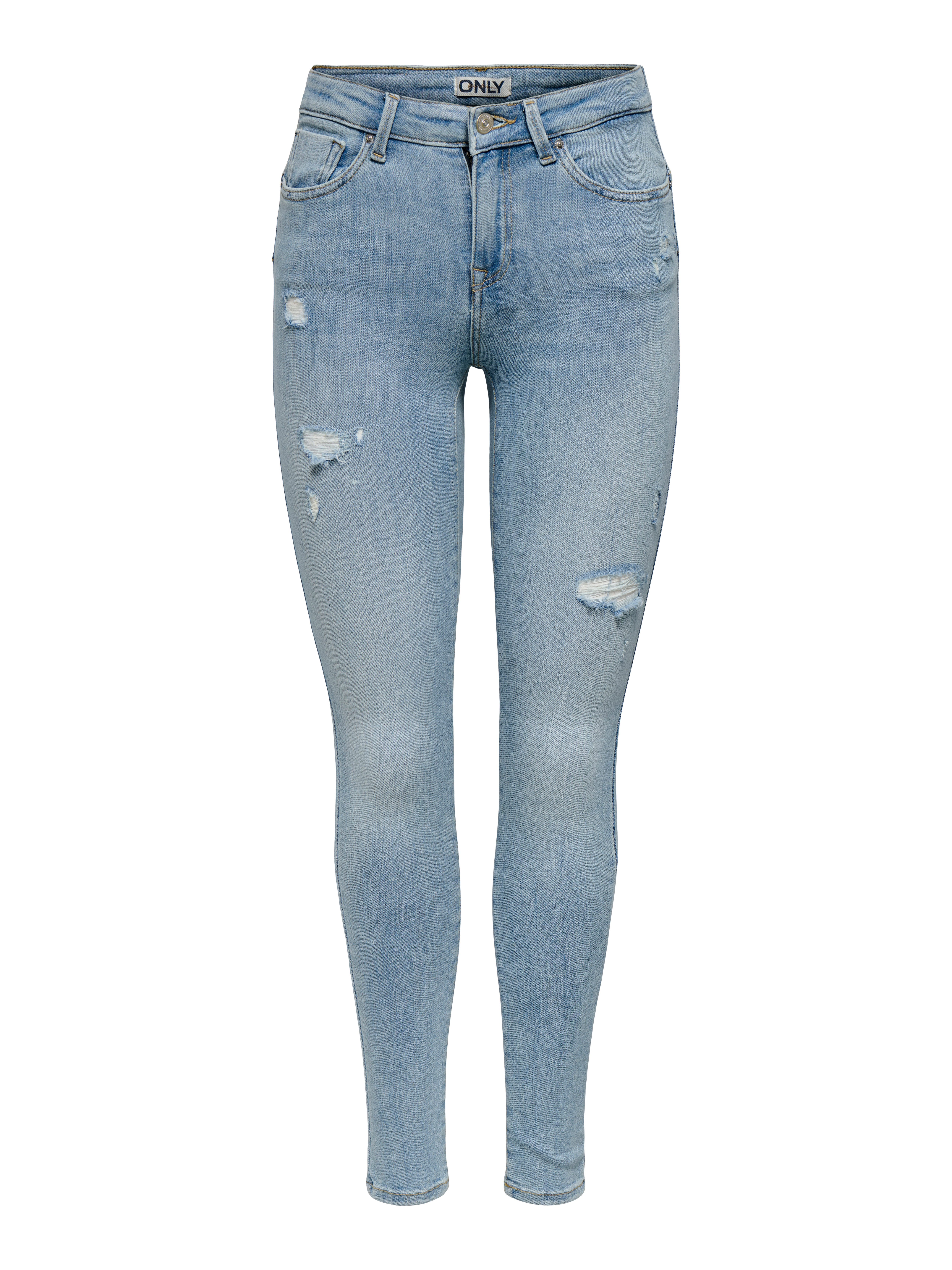 ONLY Skinny-fit-Jeans ONLPOWER MID DEST SKINNY DNM mit Destroyed Details