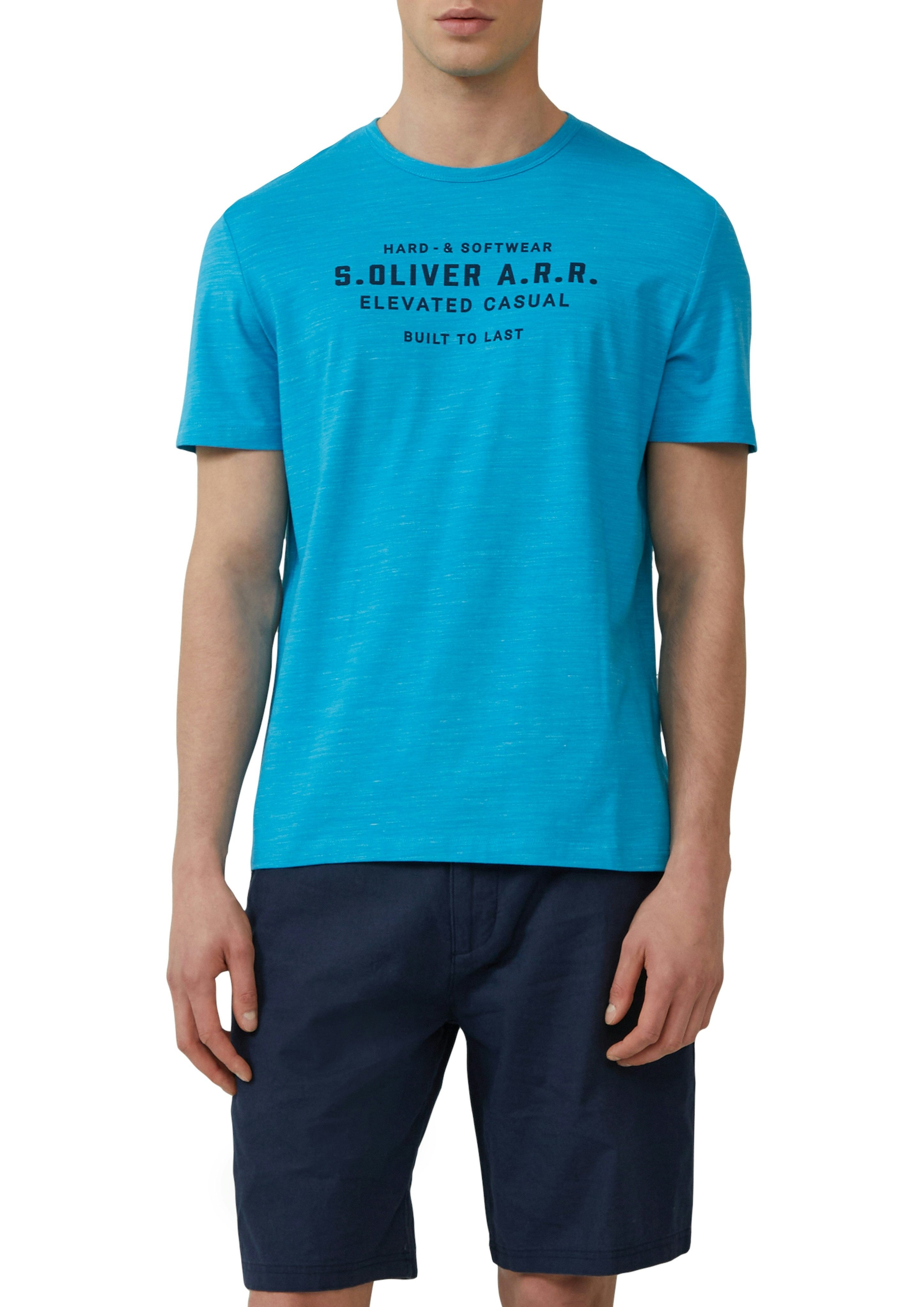 s.Oliver T-Shirt melierte Optik, mit Frontprint