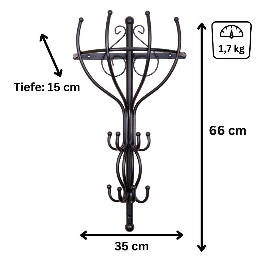 DanDiBo Garderobenhalter Garderobe Kleiderständer Vienno Halbrund 66 cm Wandgarderobe Haken, Kleiderhaken