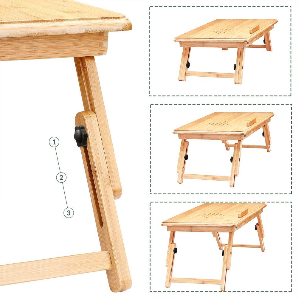 Casaria Laptoptisch (1-St), Höhenverstellbar Klappbar Schublade Neigbar Betttisch Bett Couch Sofa
