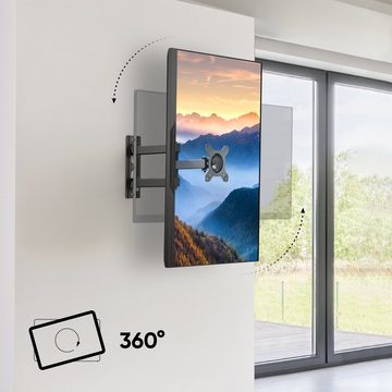 ONKRON TV Wandhalterung, schwenkbar, neigbar 10-32 Zoll VESA 75/100 TV-Wandhalterung, (bis 3,00 Zoll, TV Wandhalterung, neigbar +20°/-20°, schwenkbar 180°, drehbar 360)