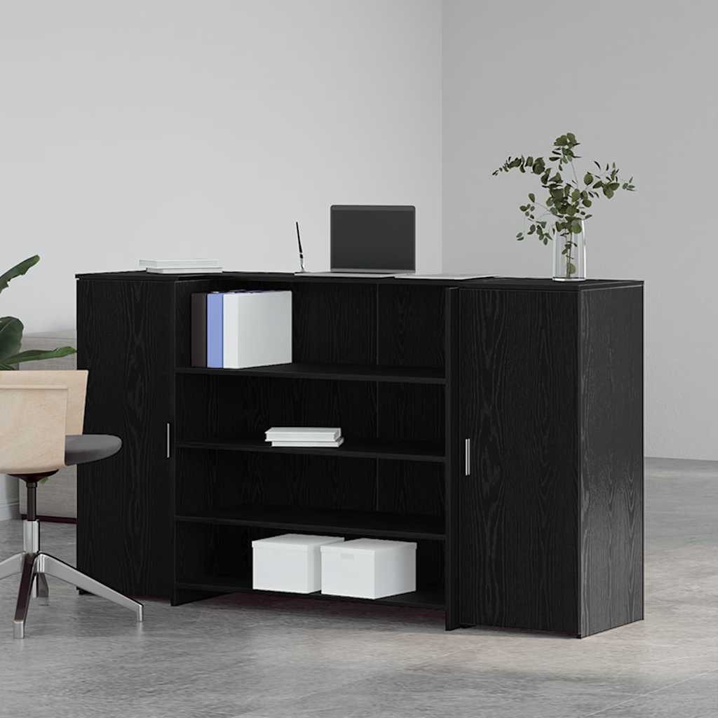 vidaXL Schreibtisch Empfangstheke Schwarz Eichen-Optik 180x50x103,5cm günstig online kaufen