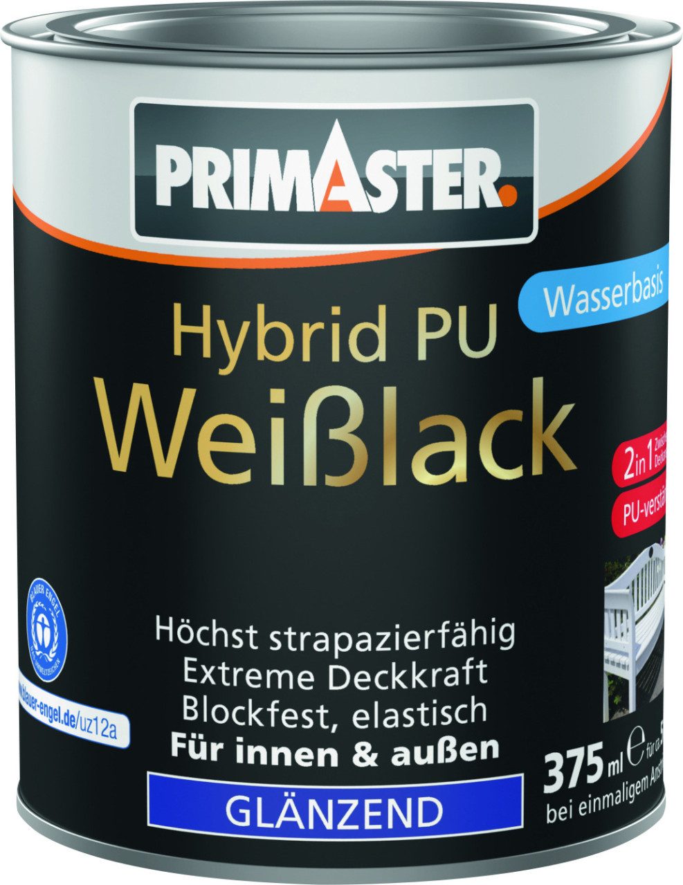 Primaster Weißlack Primaster Hybrid PU-Weißlack weiß glänzend 375 ml