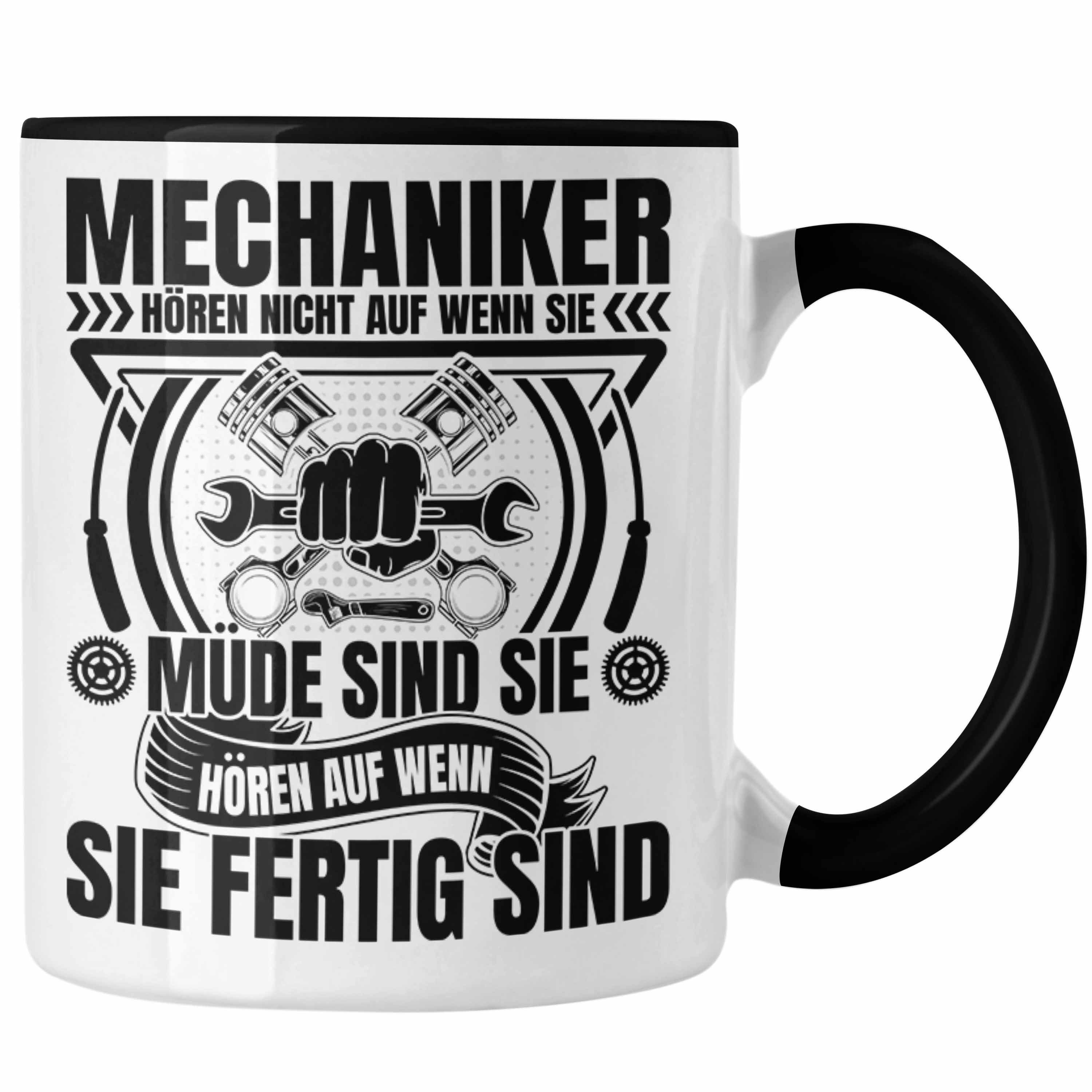 Trendation Tasse KFZ Mechaniker Tasse Geschenk Spruch Männer KFZ Mechatroniker Geschenk Schwarz | Teetassen