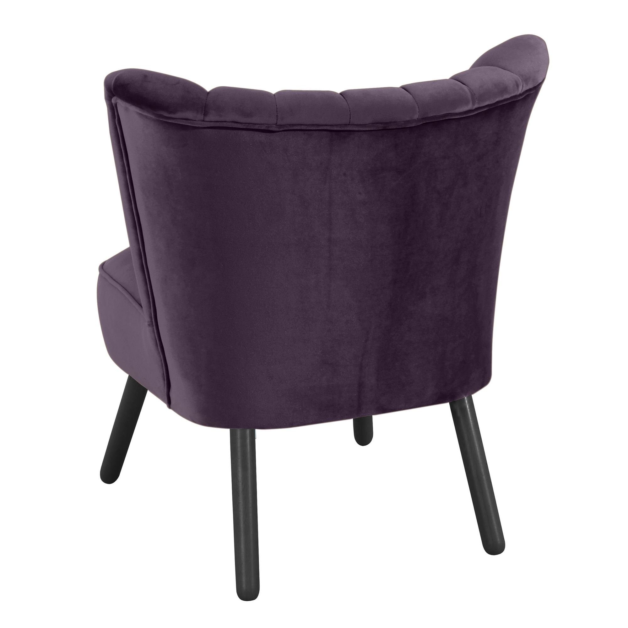 58 aufm Kessel Sessel Sessel (Sparpreis inkl. / Buche Samtvelours 21120 purple 1-St), schwarz Versand, Bezug Kadisha Sitz hochwertig lackiert verarbeitet,bequemer Kostenlosem