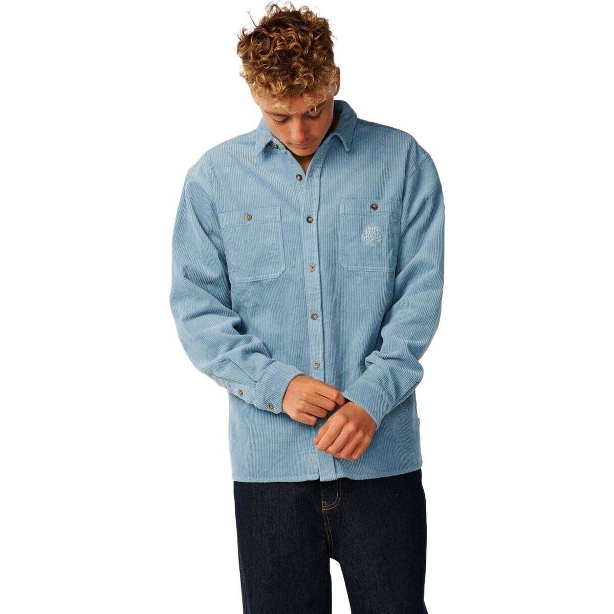 Rip Curl Funktionsshirt Premium Surf Cord Long Sleeve Shirt Stilvolles Langarmhemd für Herren mit Premium-Surf-Look aus Wolle