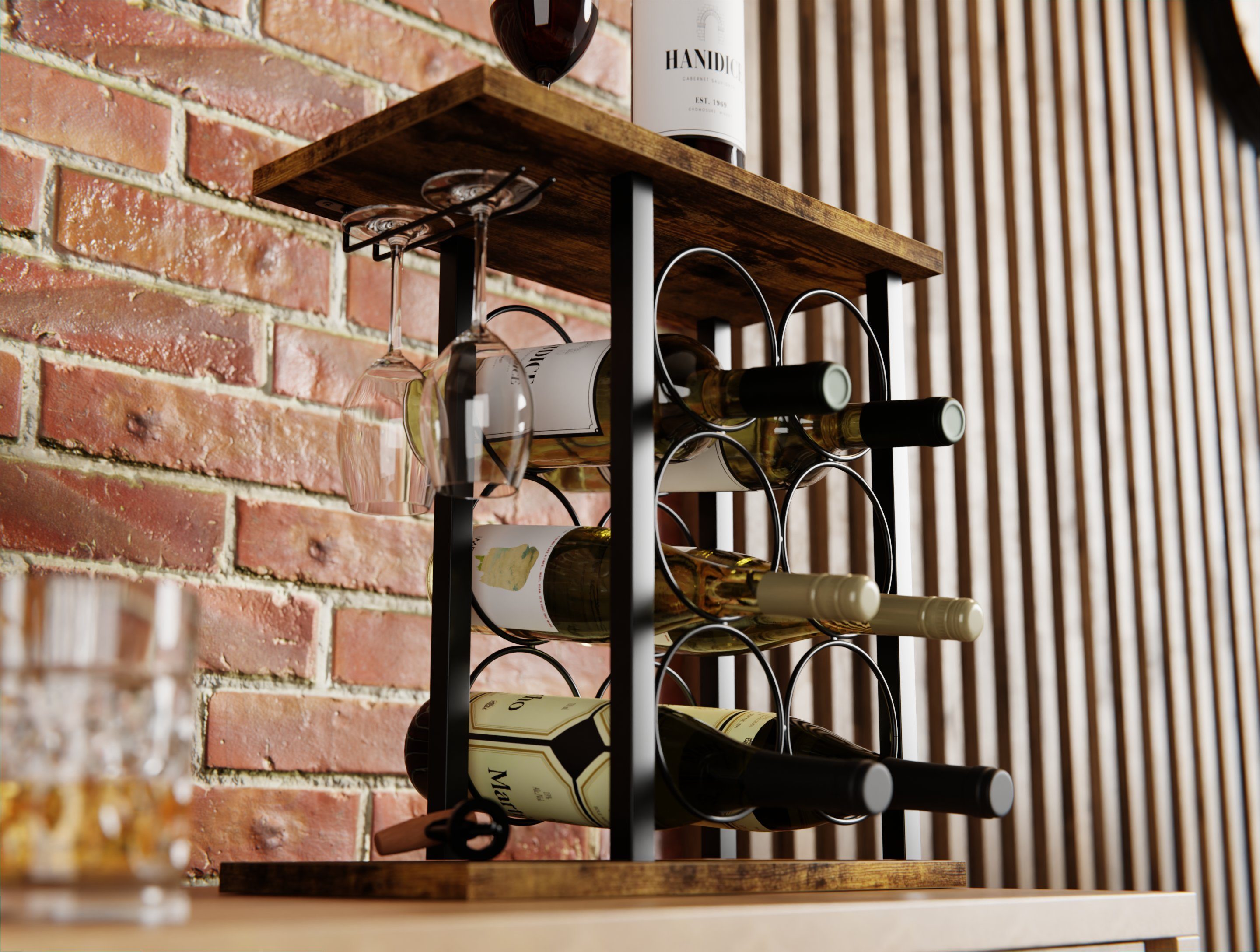 Weinregal Weinregal aus Metall, Flaschenregal, Regale, Flaschenhalter LOFT 2-6G
