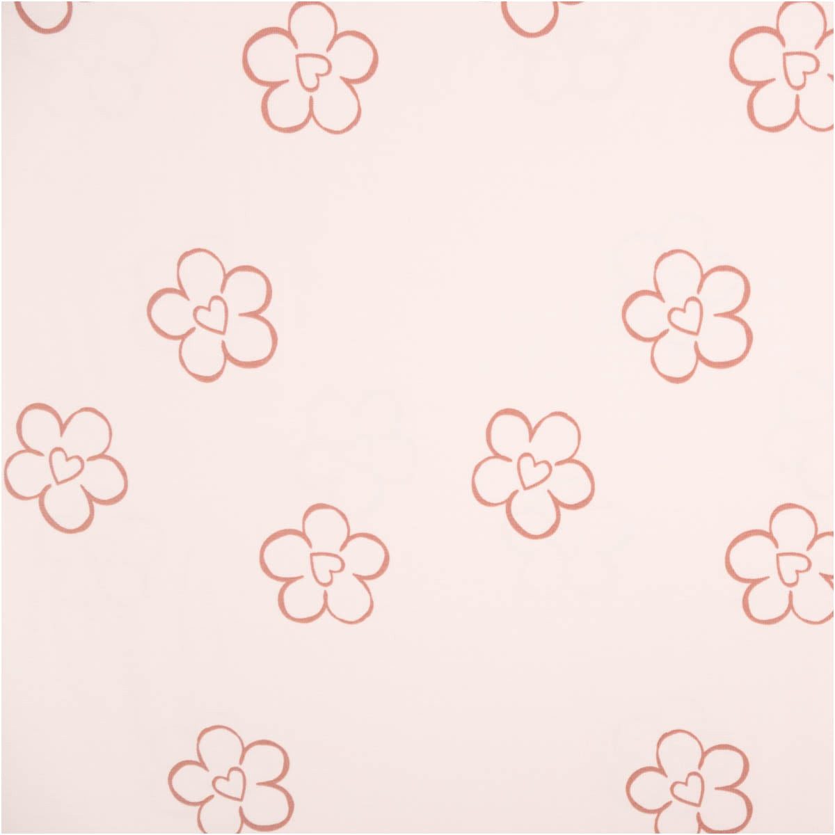 SCHÖNER LEBEN. Stoff Jersey Stoff Meterware Baumwolljersey Blumen Herz rosa 150cm, allergikergeeignet