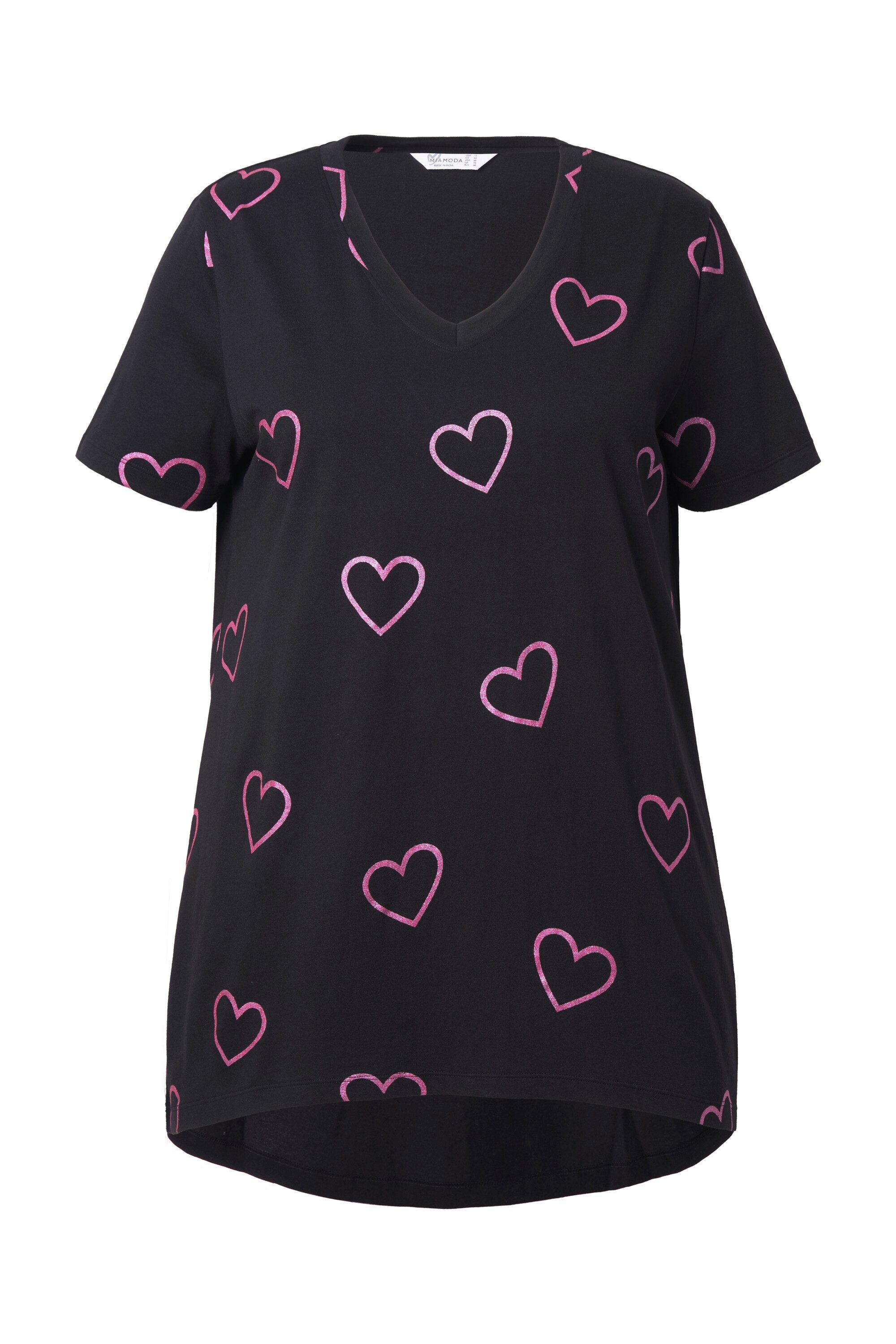 MIAMODA T-Shirt T-Shirt A-Linie glänzendes Herzmuster günstig online kaufen
