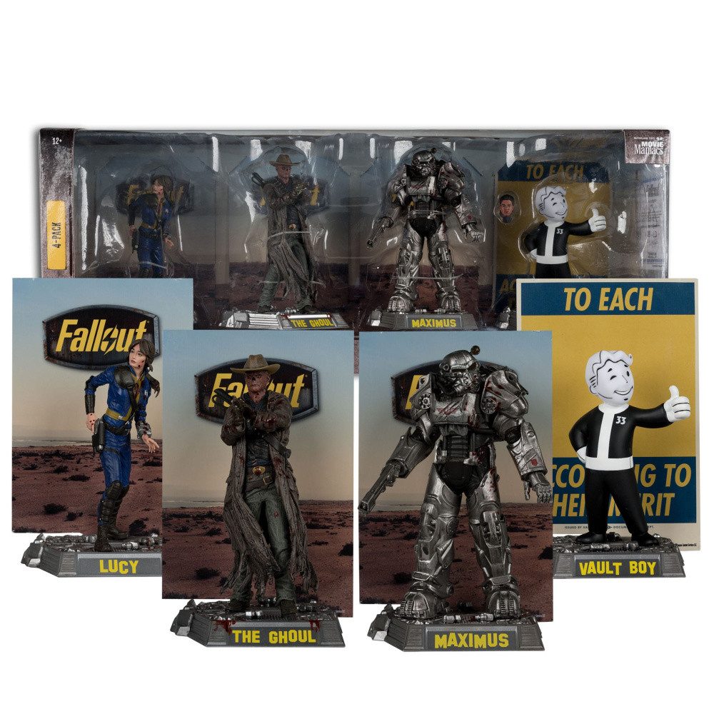 McFarlane Toys Actionfigur Fallout 4er-Pack Lucy, Maximus, The Ghoul & Vault Boy PVC Statuen 15 c