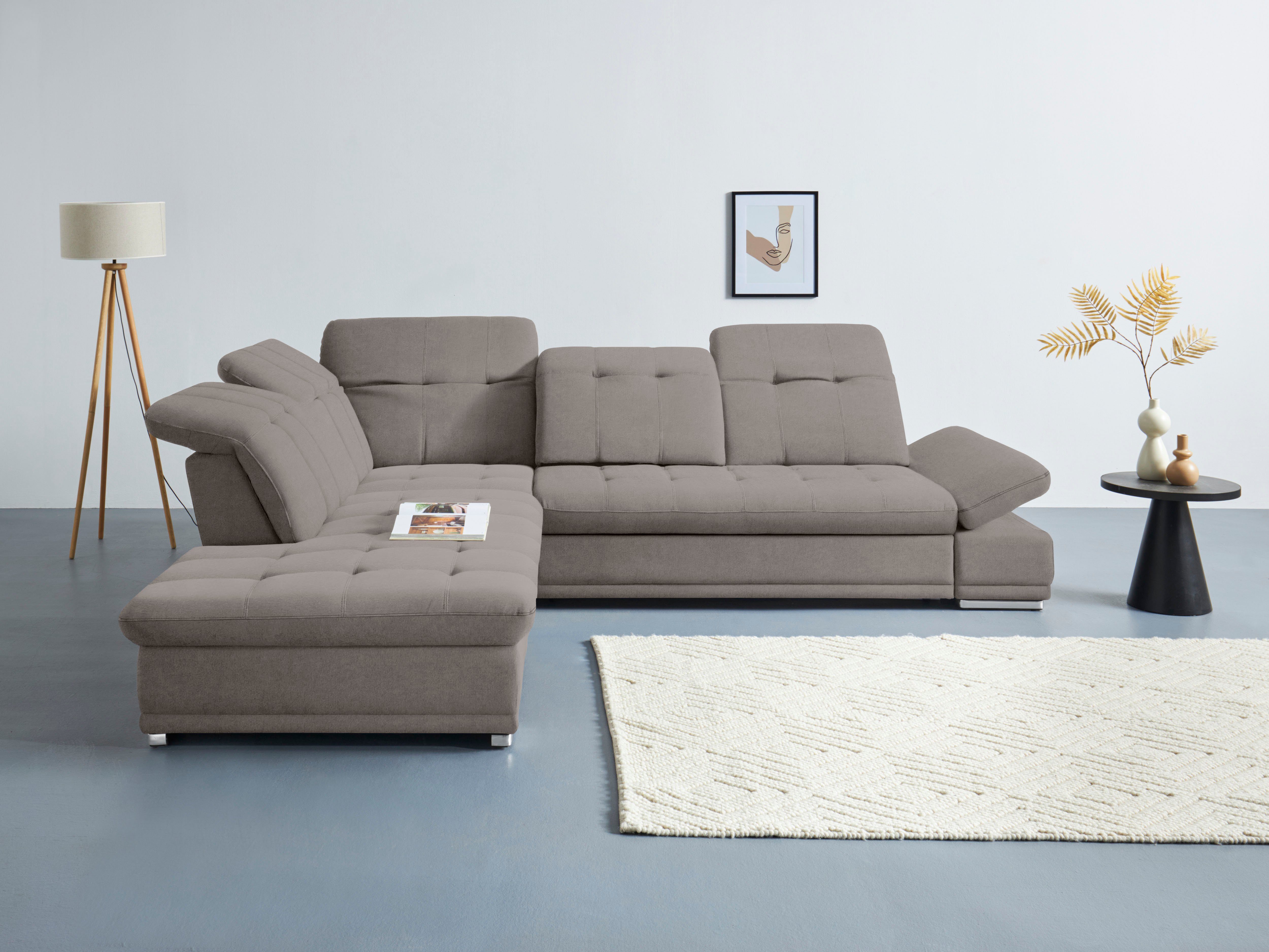 COTTA Ecksofa "Holiday L-Form mit Sitztiefen-, Armteil- und Kopfteilverstel günstig online kaufen