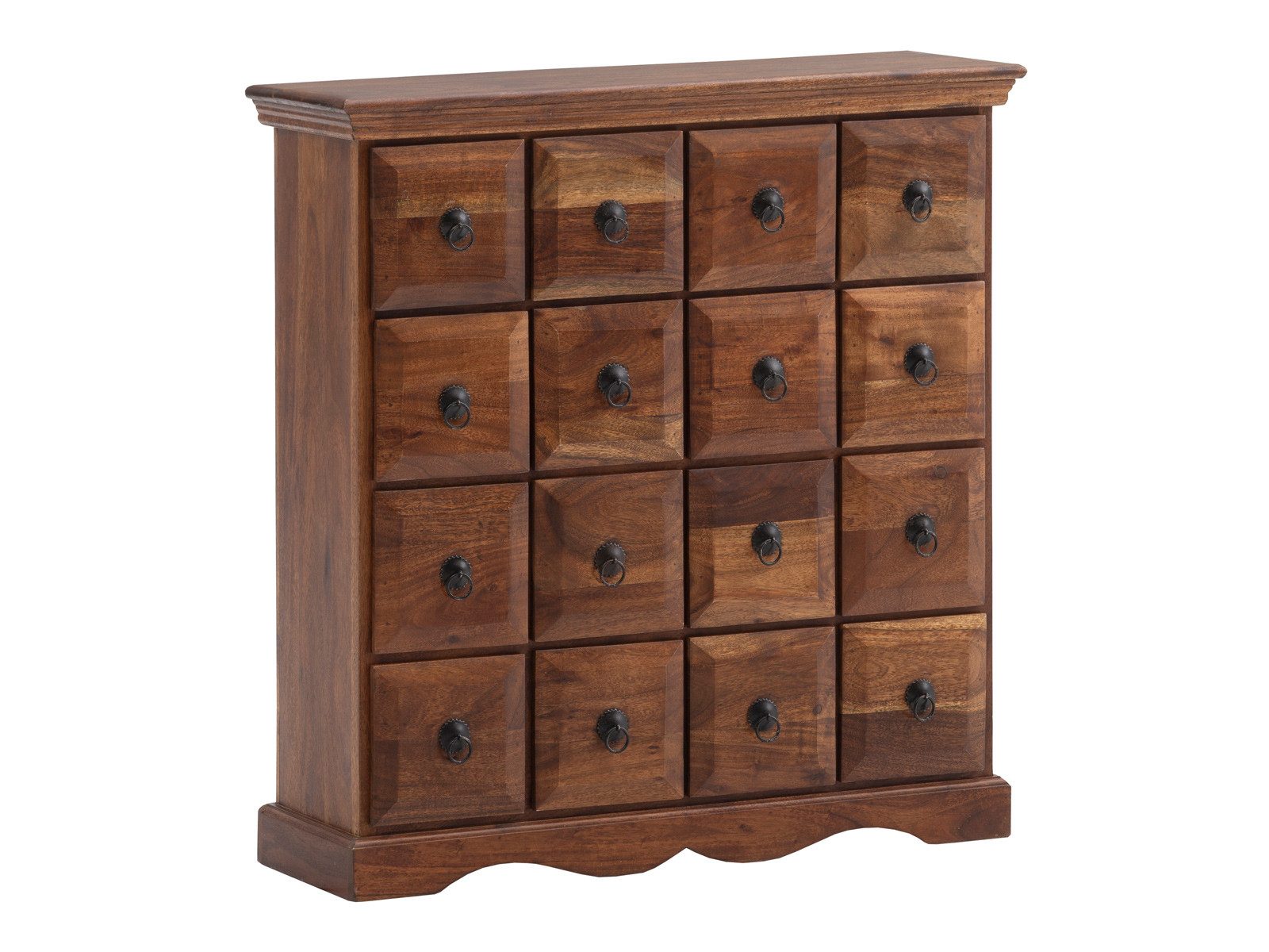 massivum Kommode Merlow Akazie Massivholz mit 16 Schubladen (1 St)