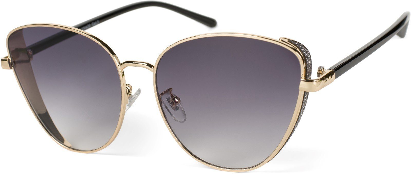 Gold Grau / Glas (1-St) styleBREAKER Gestell Sonnenbrille Getönt Verlauf