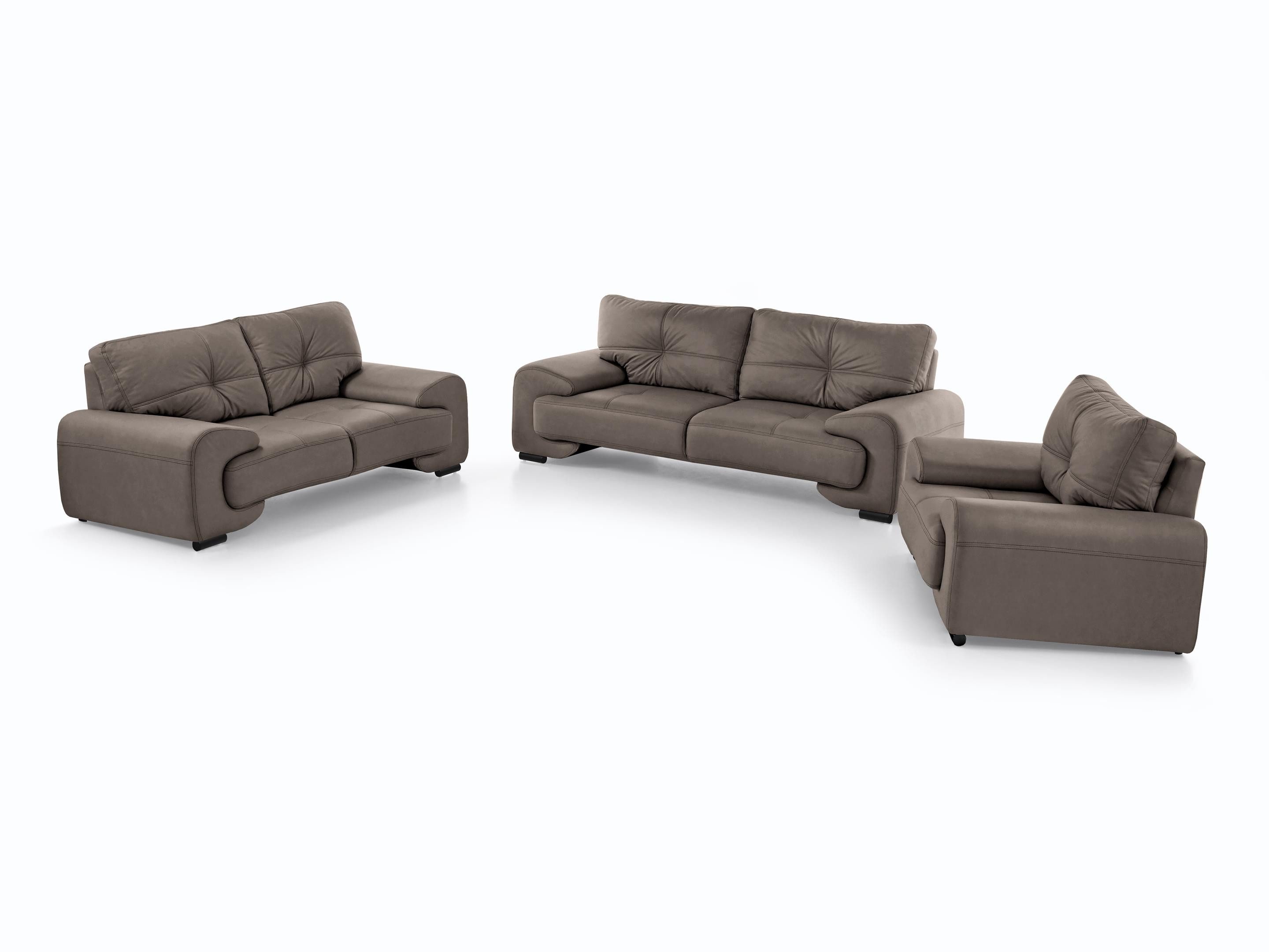 Beautysofa Big-Sofa Polstergarnitur Omega Set 3+2+1 Sofa Wohnzimmer Sofagarnitur, modernes Sofaset für Wohnzimmer, Kunstleder Couchgarnitur im modernen Design