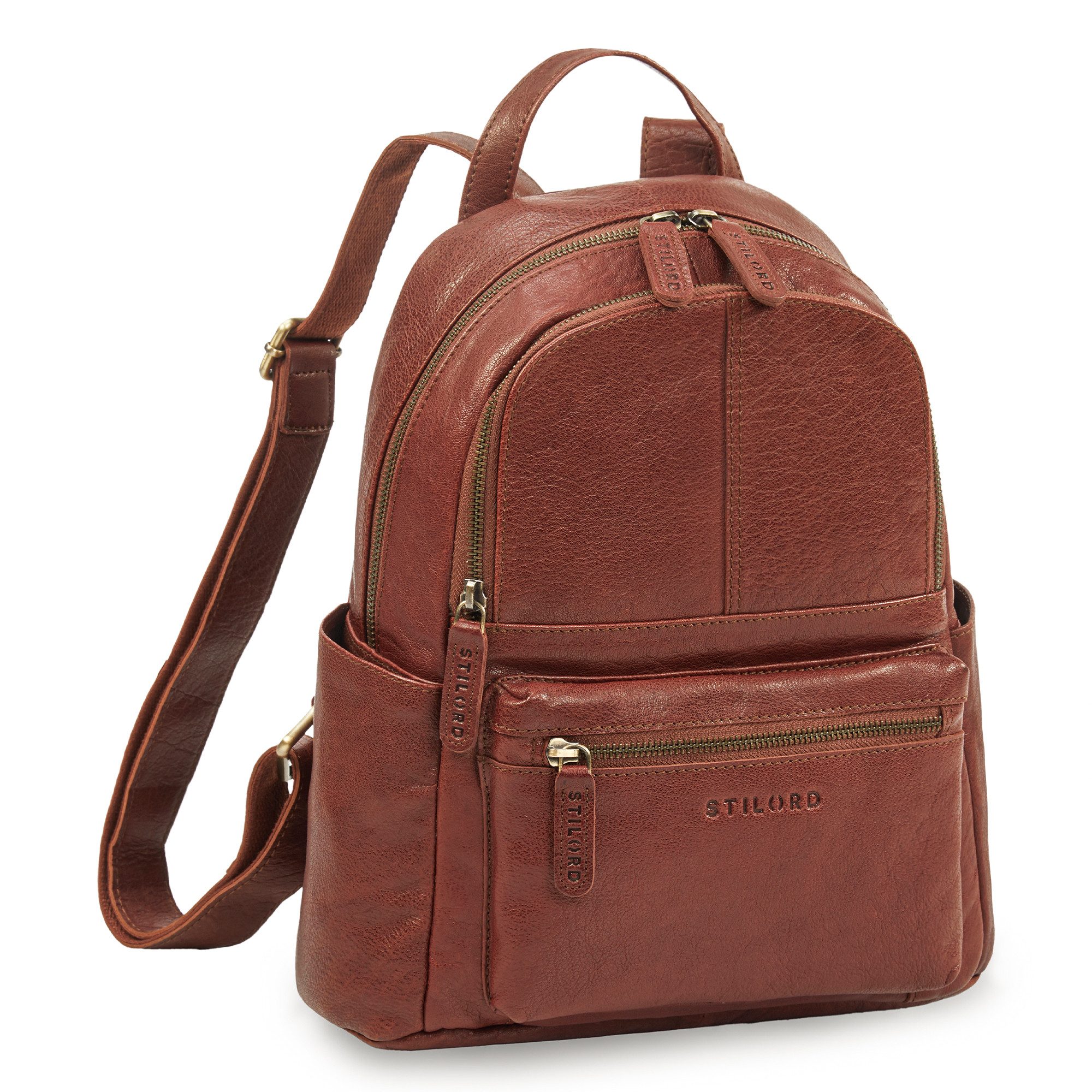STILORD Cityrucksack "Berry" City Rucksack Damen Leder Klein 13 Zoll