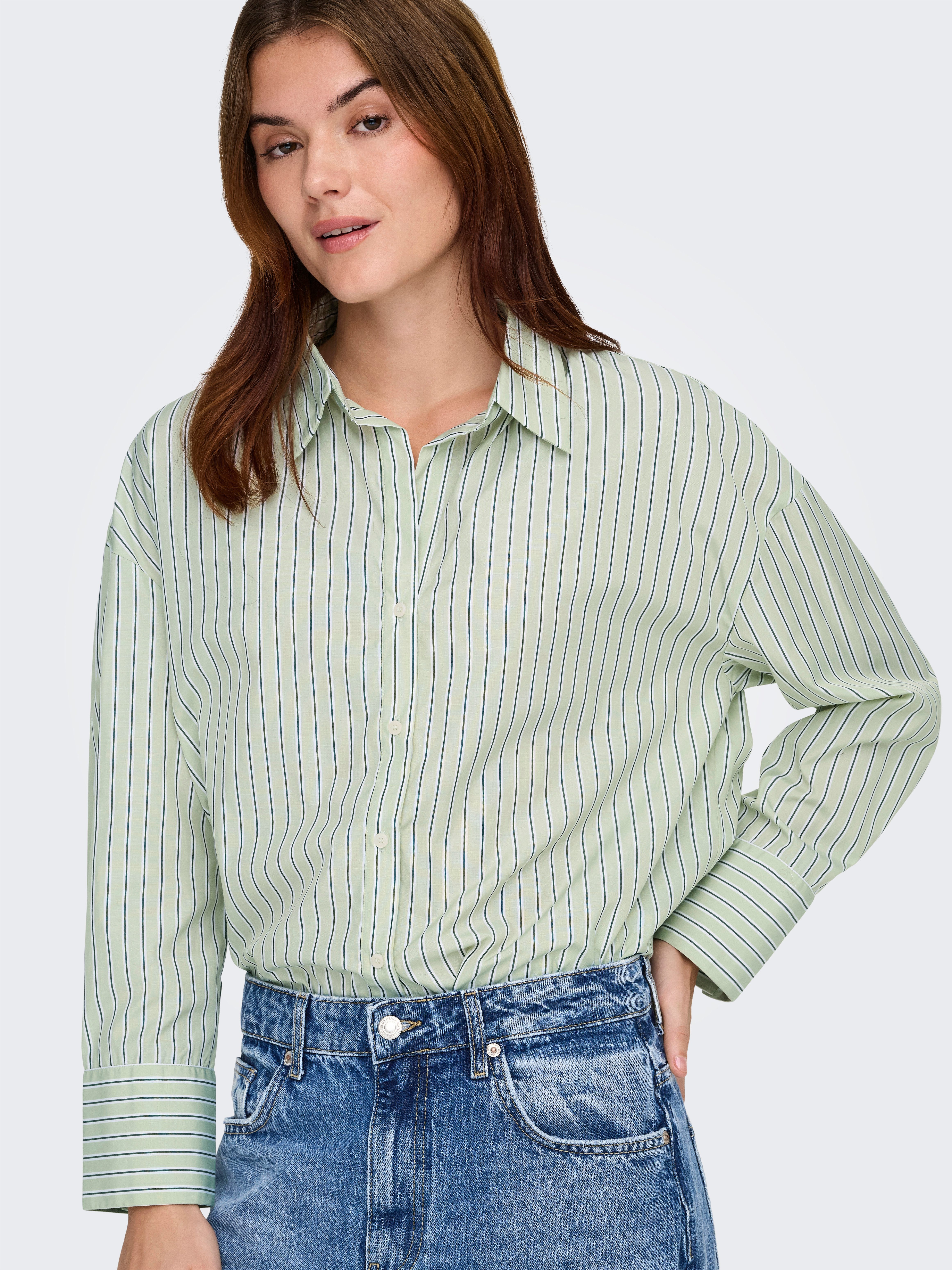 ONLY Hemdbluse ONLOREGON ALVA LS REG SHIRT NOOS WVN Materialmix, regular fit