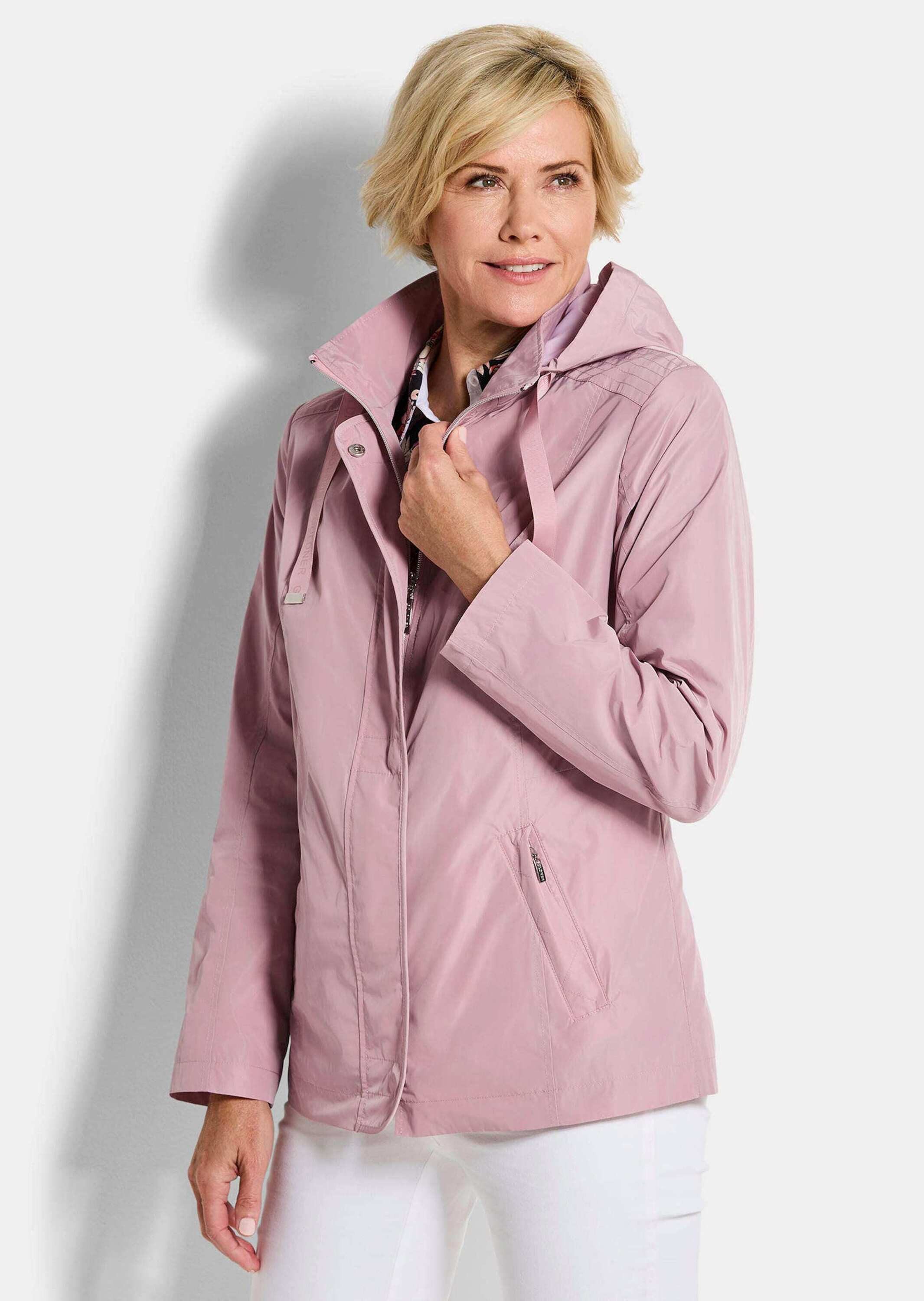 GOLDNER Outdoorjacke Outdoor-Jacke mit Kapuze Übergangsjacke mit Stehkragen, Reißverschluss, Taschen und Langarm