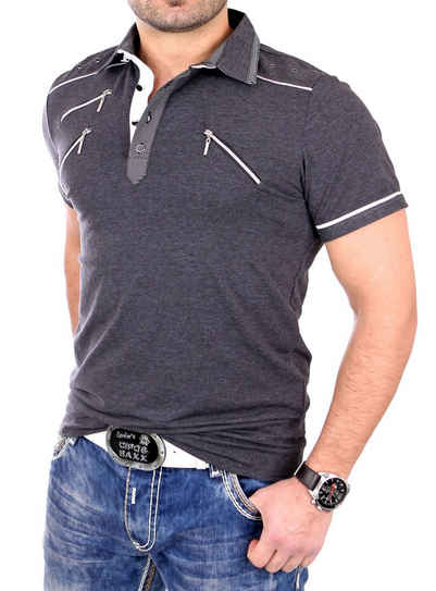 Reslad Poloshirt Reslad Herren Zipper Style T-Shirt Poloshirt RS-50 (1-tlg) Polo Shirt Zipper Style
