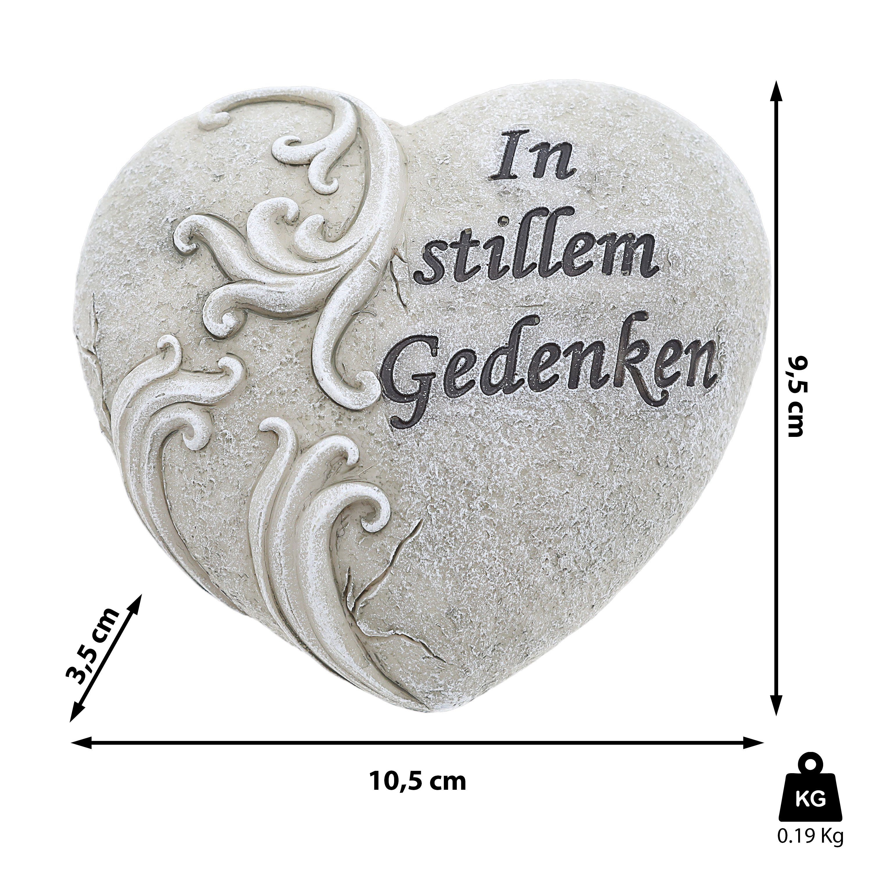 CEPEWA Dekosteine Grabdeko Herz Aufdruck 11cm günstig online kaufen