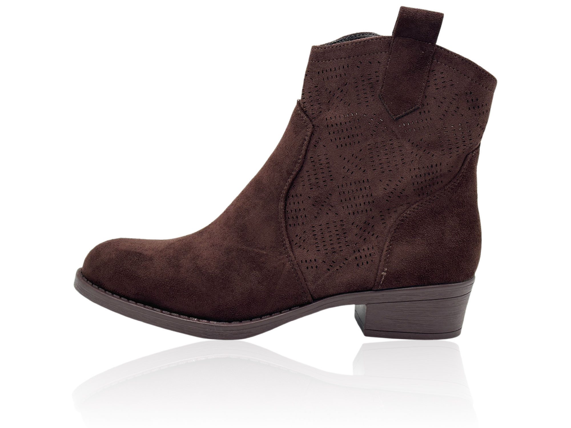 Damen Western Stiefelette mit Lochmuster Stiefelette