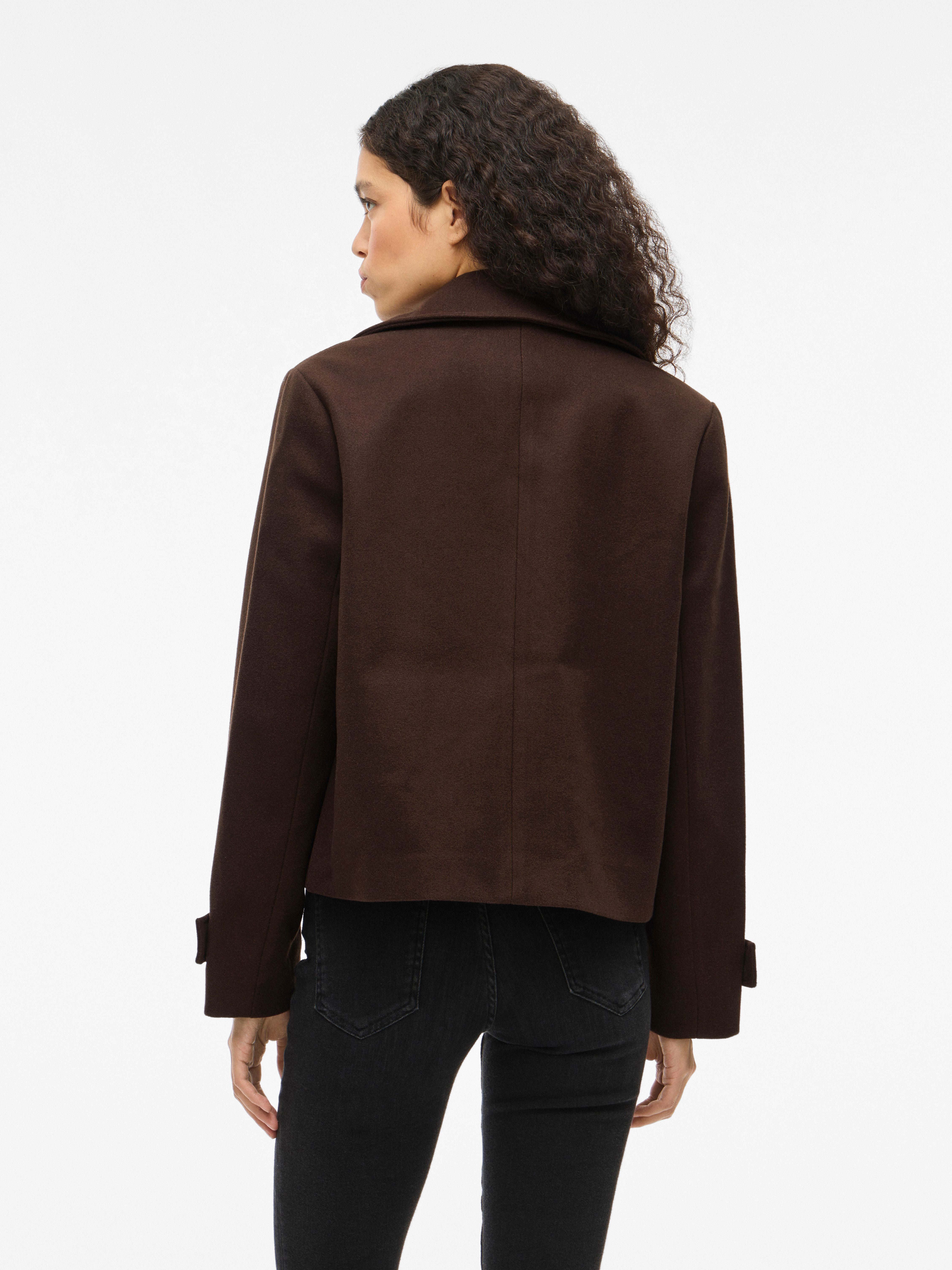 Vila Kurzjacke VISOLO L/S SHORT JACKET/TES/2 Kunstfaser, regular fit
