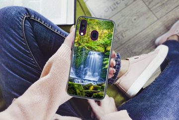 MuchoWow Handyhülle Dschungel - Wasserfall - Australien - Pflanzen - Natur, Handyhülle Samsung Galaxy A40, Smartphone-Bumper, Print, Handy