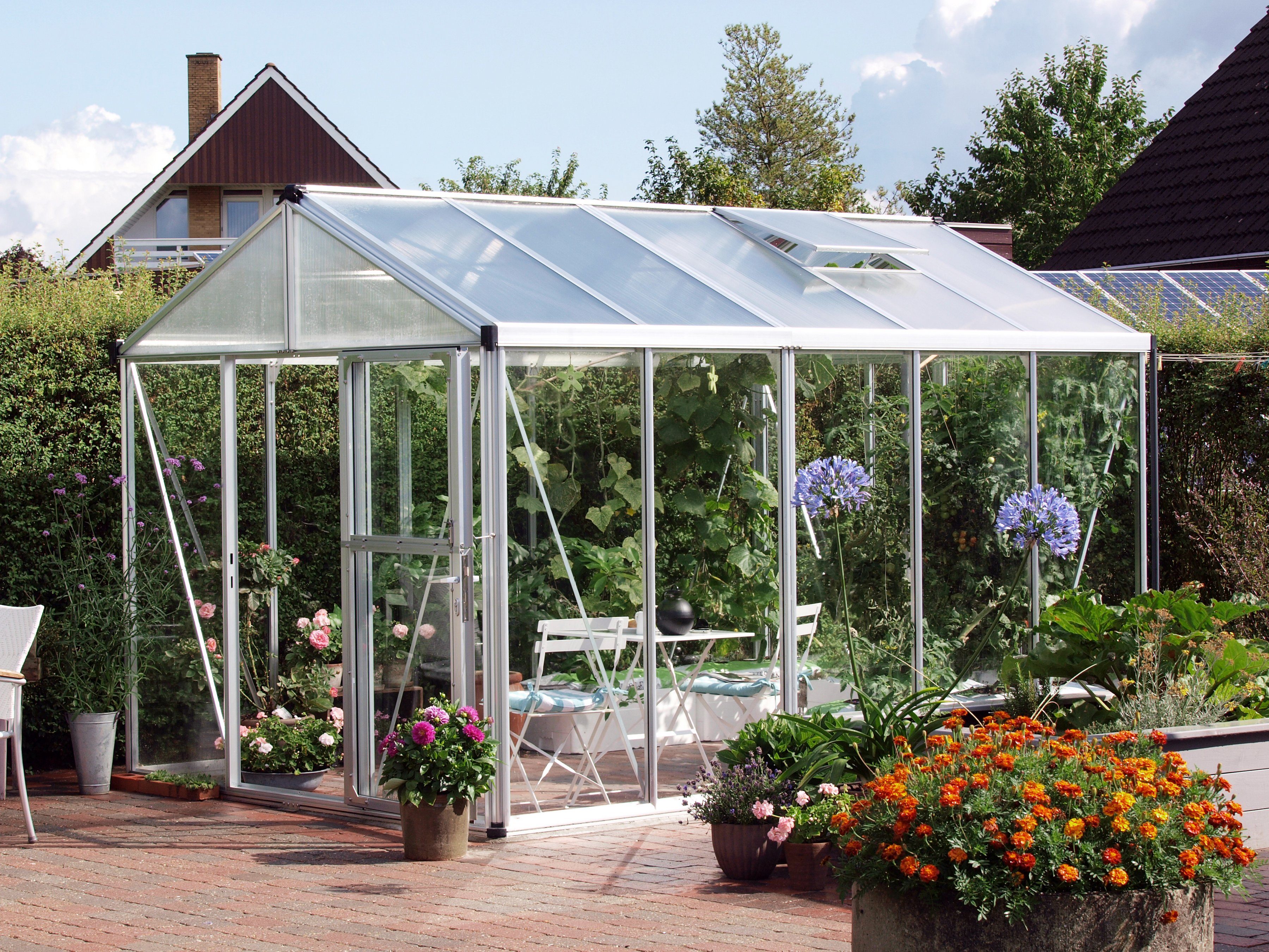 Vitavia Gewächshaus Zeus 10000, BxTxH: 266 x 399 x 250 cm, 3 mm Wandstärke silberfarben