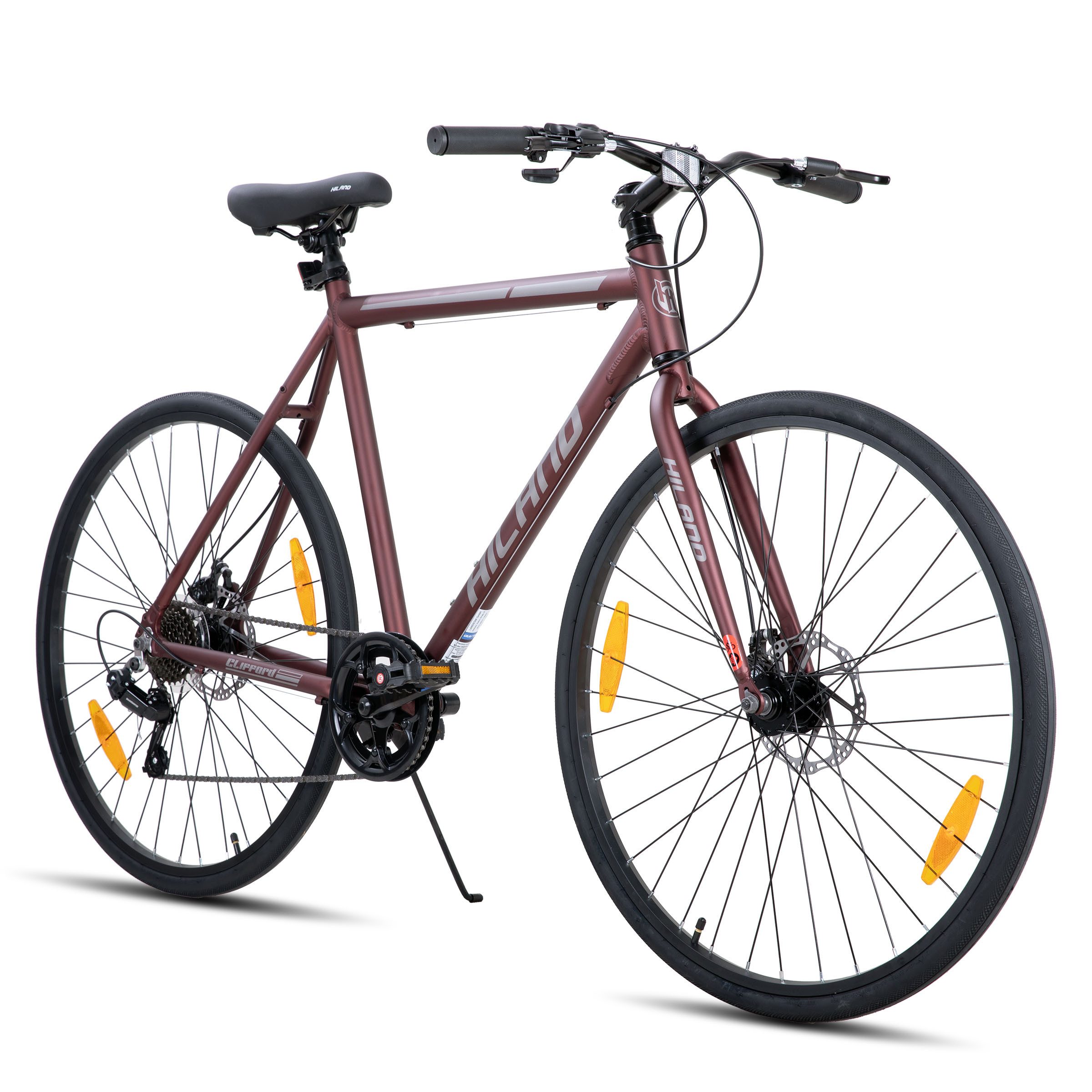 HILAND Rennrad 700C Herren- und Damen-Rennrad, 28-Zoll-Leichtbau-Pendlerrad, Rahmen aus Aluminiumlegierung, 7-Gang-Doppelscheibenbremsen