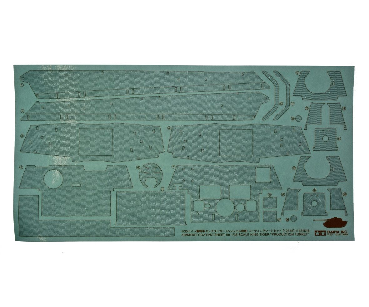 Tamiya Modellbausatz Tamiya Zimmerit Bogen Königstiger Henschel 1:35 Plastik Modellbau Baus