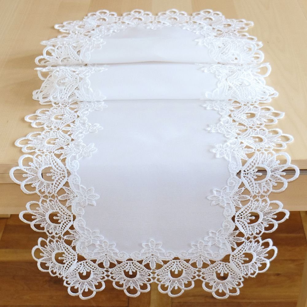 matches21 HOME & HOBBY Tischdecke Tischläufer INES Spitzenbordüre Vintage w günstig online kaufen