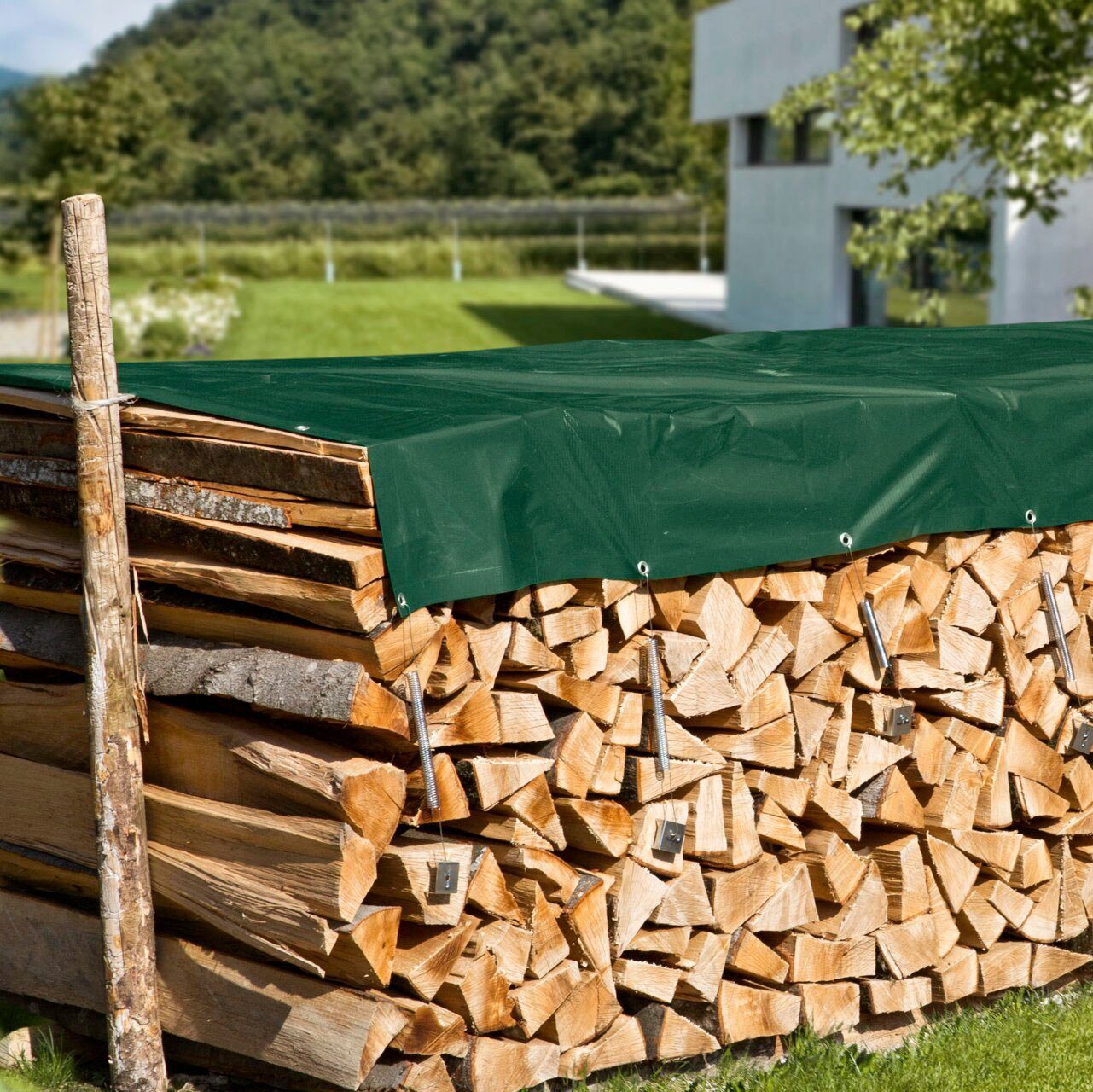 aus Schutzplane Windhager LxB: Brennholz, Schutz zum m, 5x1,5 Befestigungsösen Alu von PREMIUM,