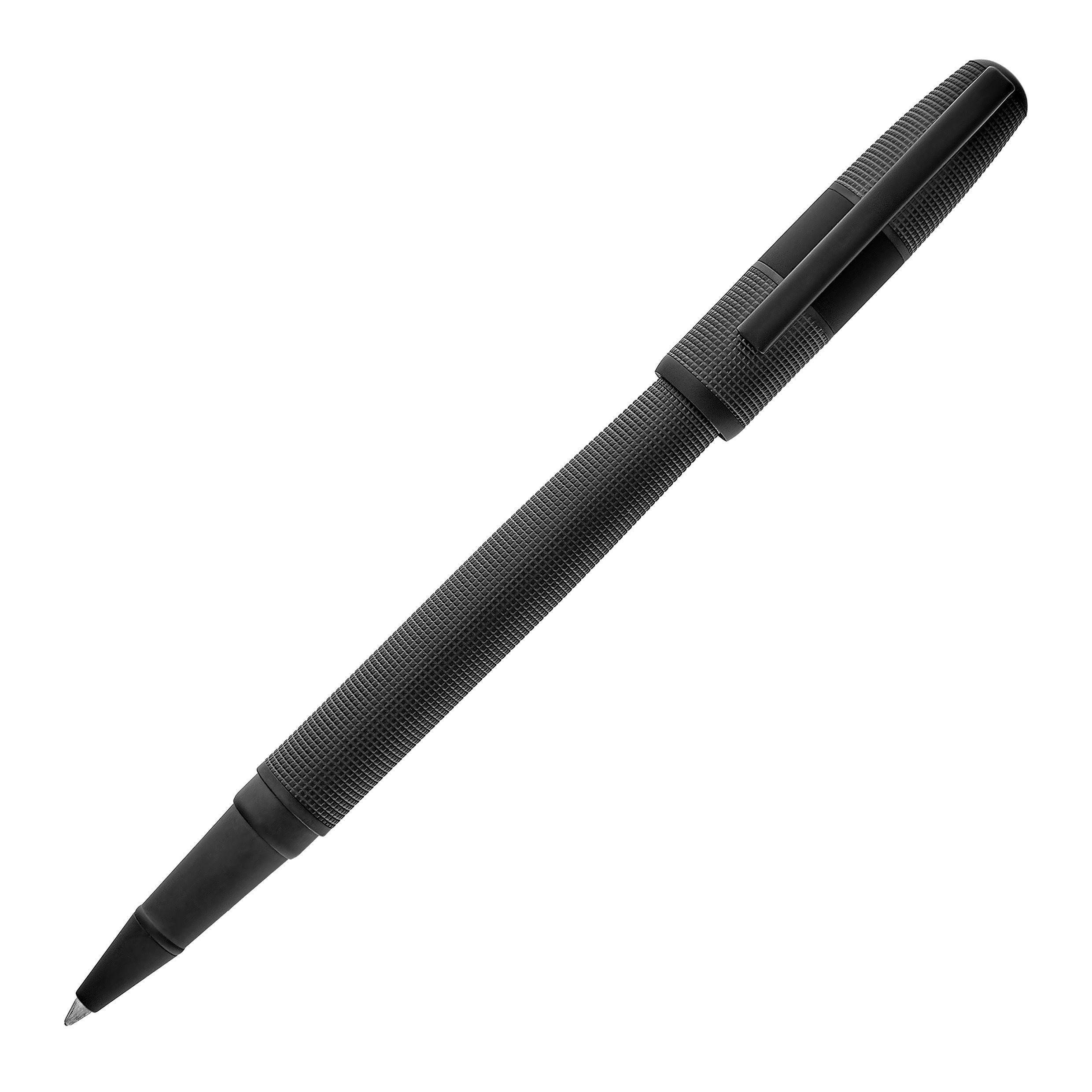 BOSS Чернильные ручки HUGO BOSS Grid Black, Premium Rollerball Großraummine schwarz M Geschenkbox