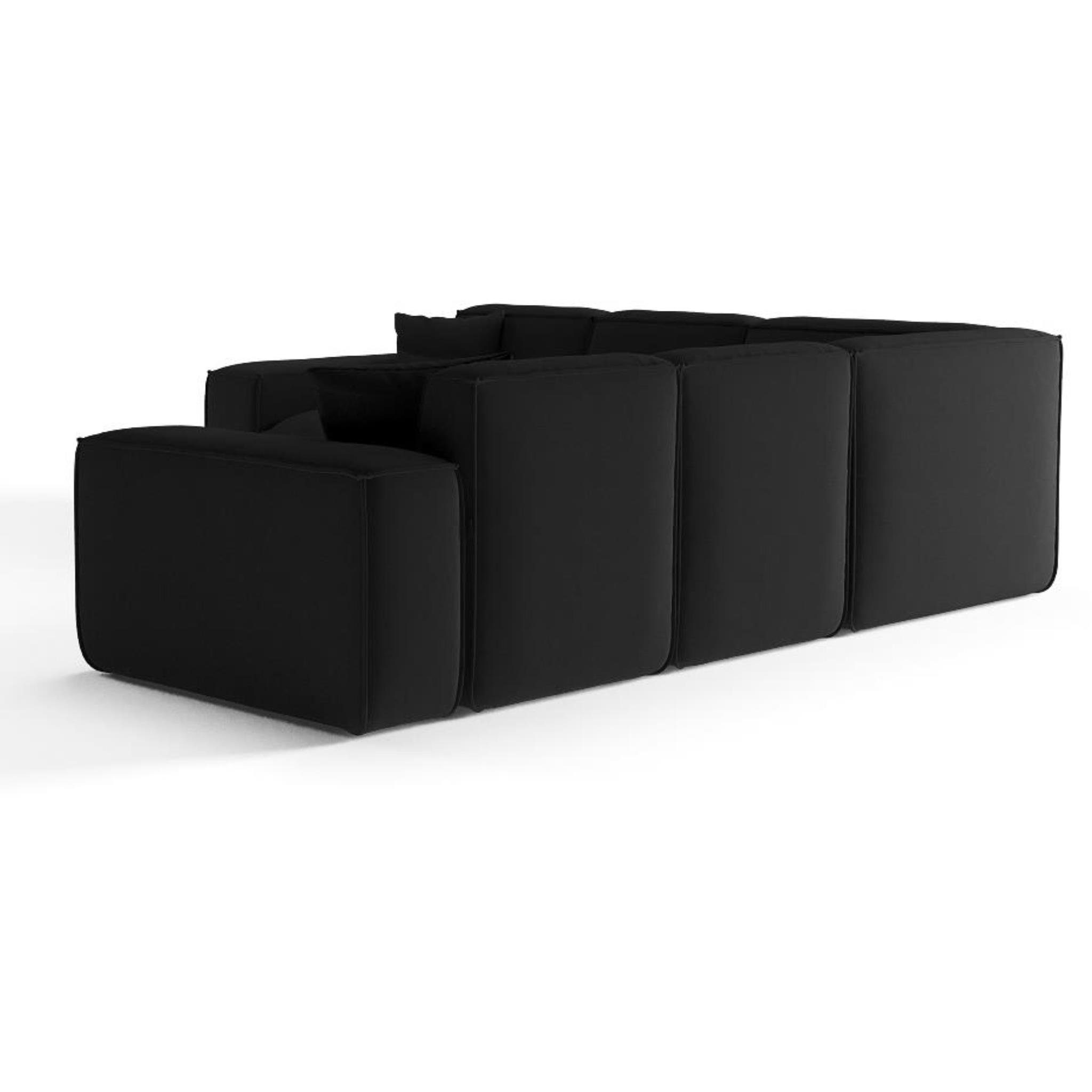 Lugano, Veloursstoff Beautysofa modernes Design, im Ecke für Wellenunterfederung, aus Polsterecke Ecksofa mit Corner Wohnzimmer,