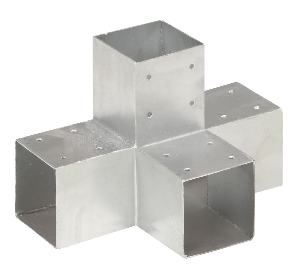 Thumbnail - vidaXL Zaunverbinderset, Pfostenverbinder 4 Stk. X-Form Verzinktes Metall 91 x 91 mm