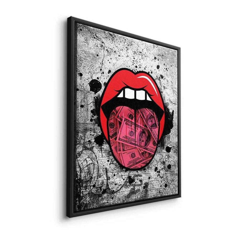 DOTCOMCANVAS® Leinwandbild, Premium Leinwandbild - - ohne Erfol Pop - Kiss - Graffiti Rahmen Art Inspiration