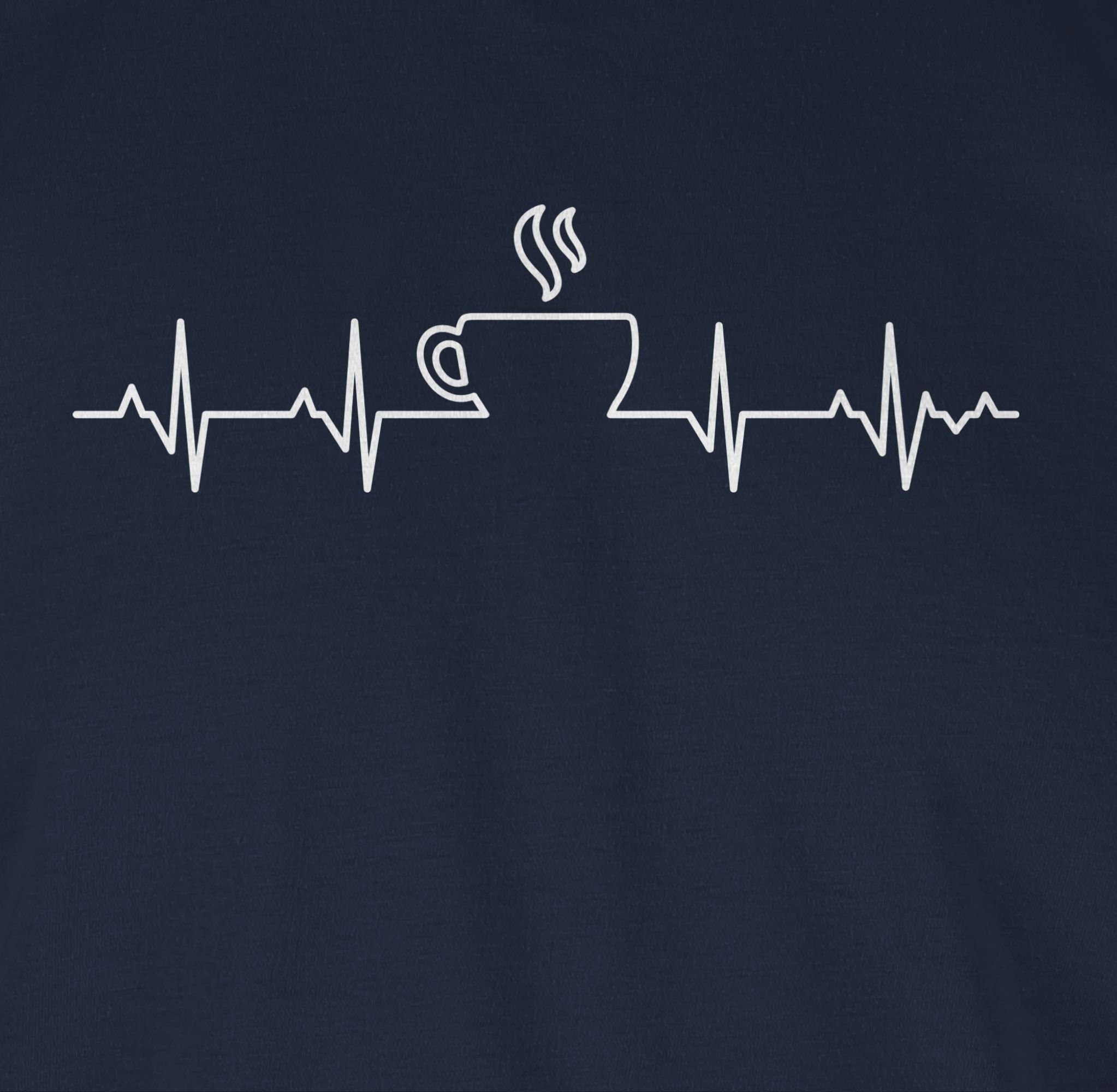 2 Küche Kaffee Navy Shirtracer T-Shirt Blau Herzschlag