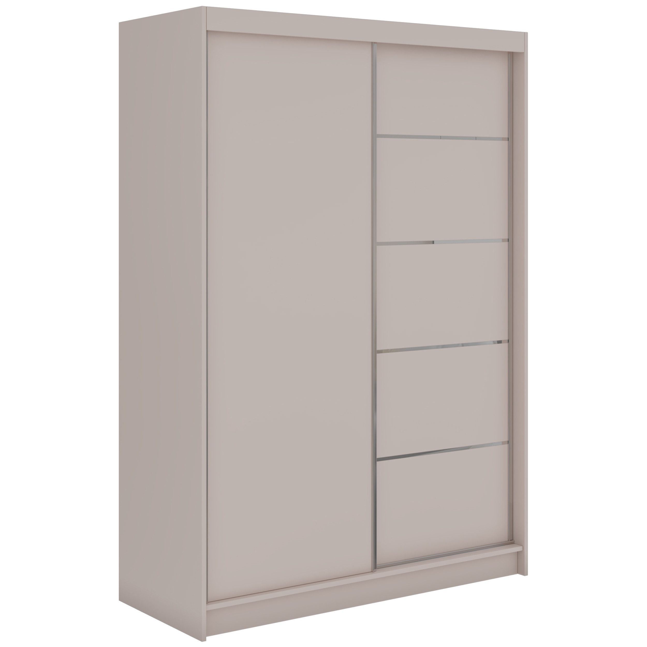 MKS MÖBEL Schiebetürenschrank MACEDONIA 150 (Kleiderschrank mit Regalen, Schwebetürenschrank hoch 216 cm) Kleiderschrank Breite 150 cm, Regalen und einer Kleiderstangen